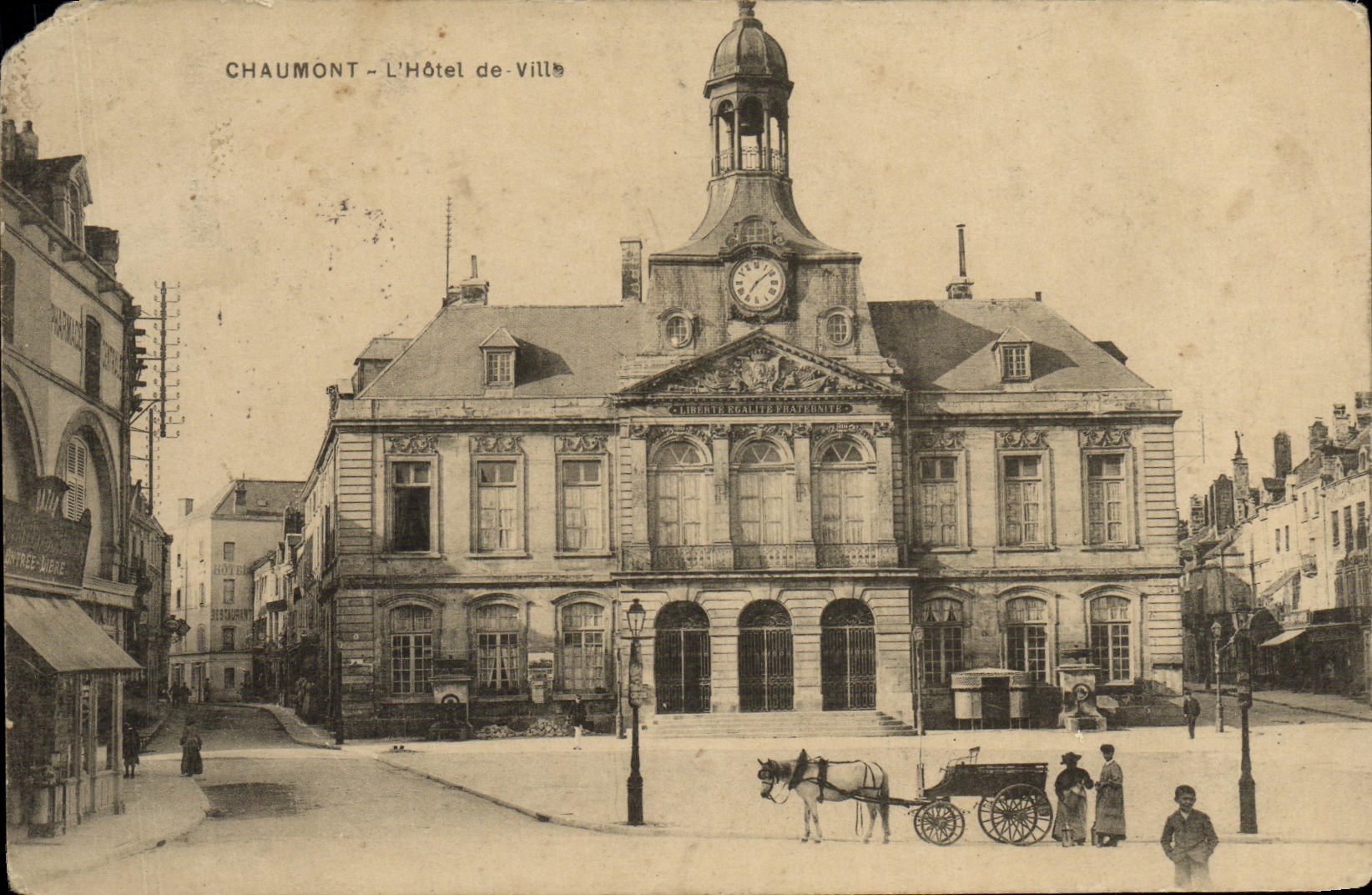 VINTAGE POSTCARD Chaumont L Town hall