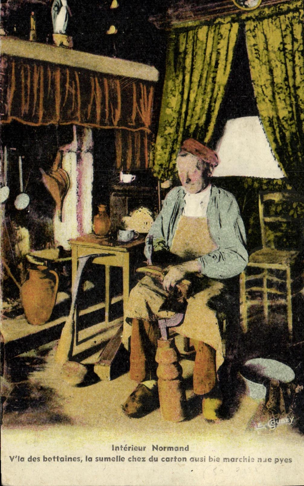 CPA Interieur Normand Folklore