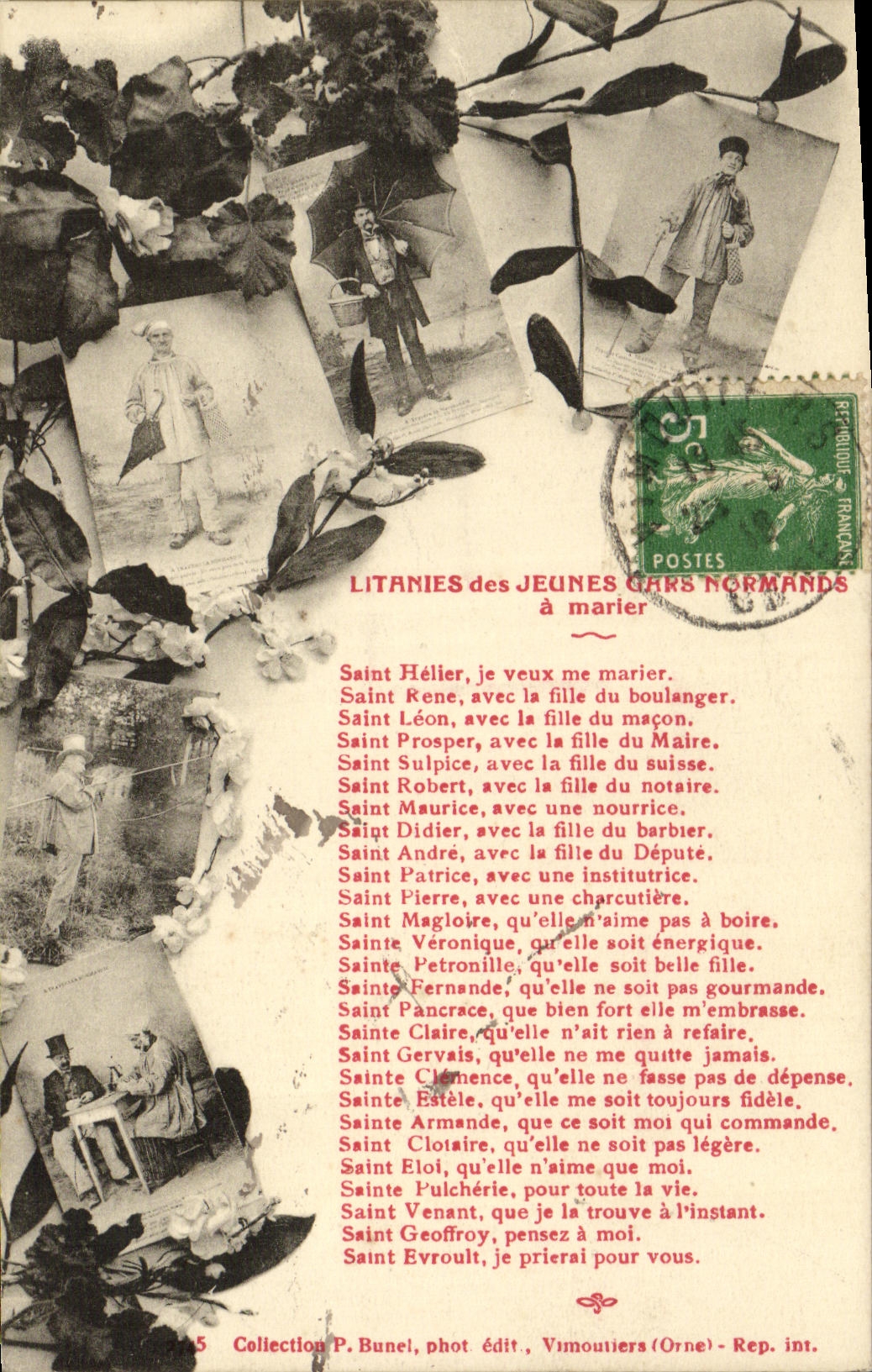 CPA Litanies des Jeunes Gras Normands a Marier Folklore