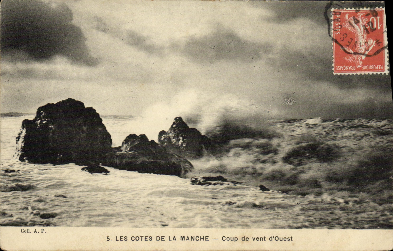 CPA Les cotes de la Manche Coup de vent d Ouest