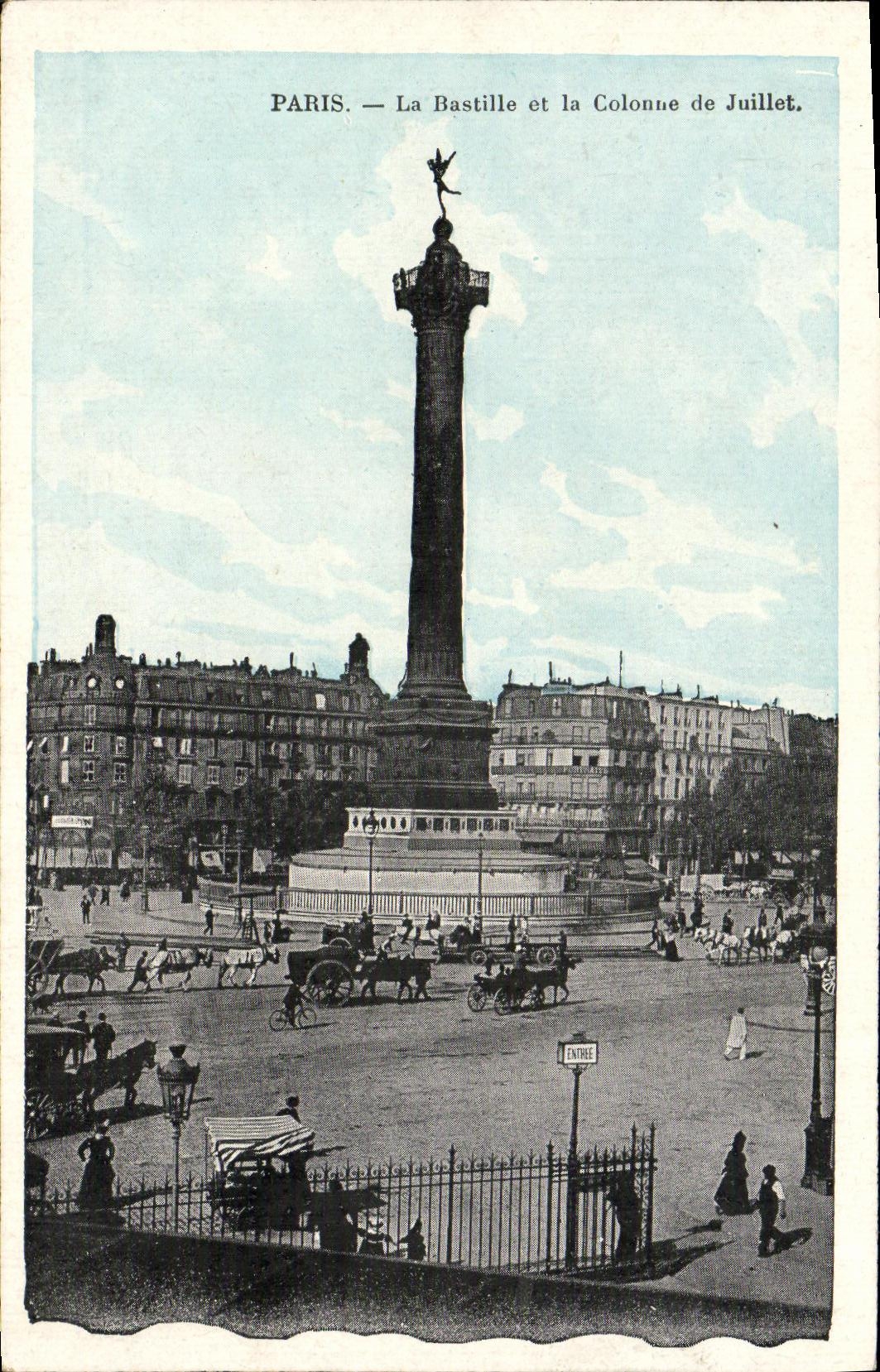 CPA Paris La Bastille et la Colonne de Juillet