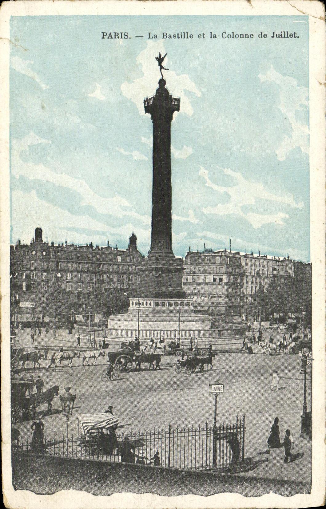 CPA Paris La Bastille et la Colonne de Juillet