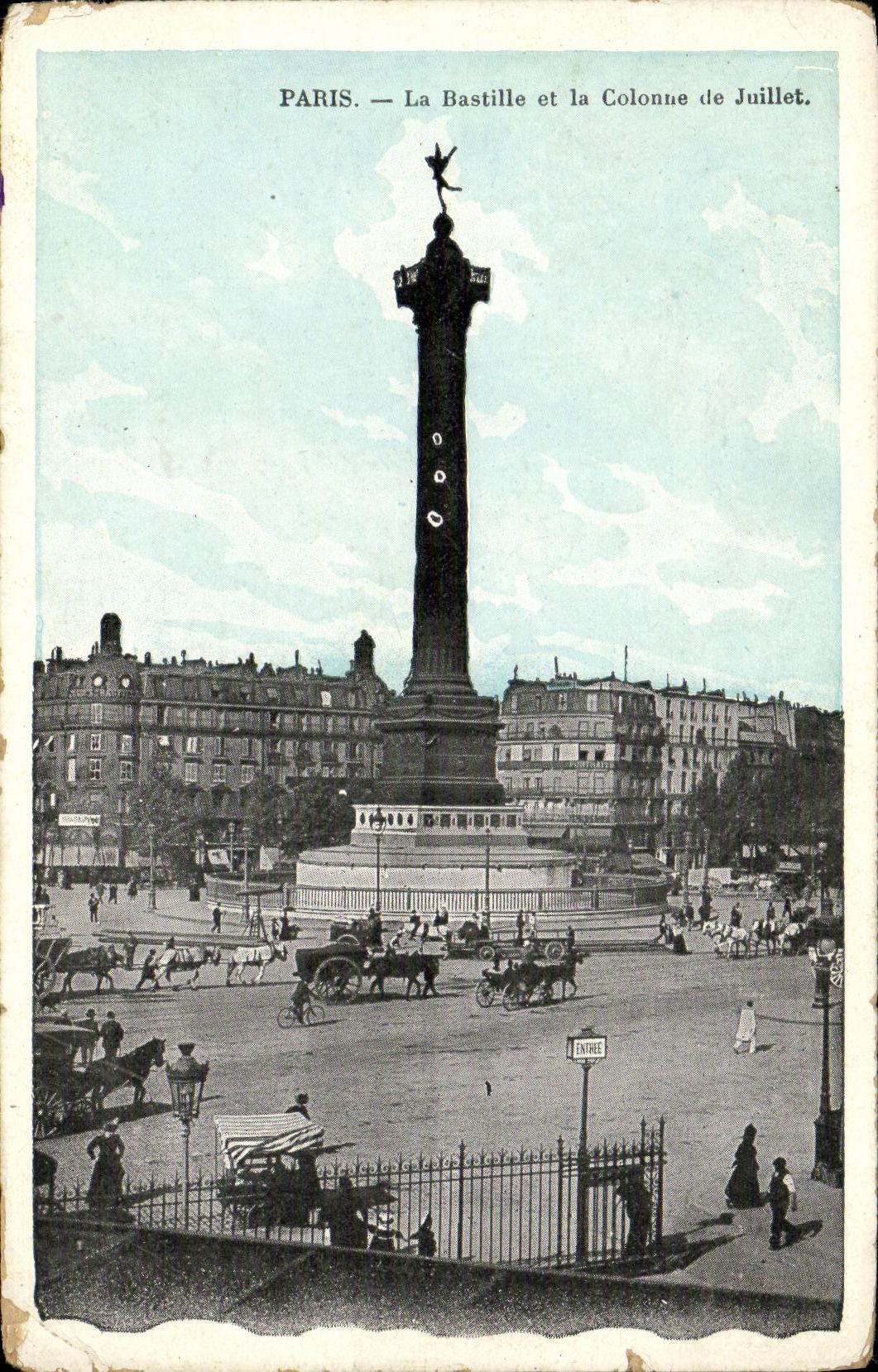 CPA Paris La Bastille et la Colonne de Juillet