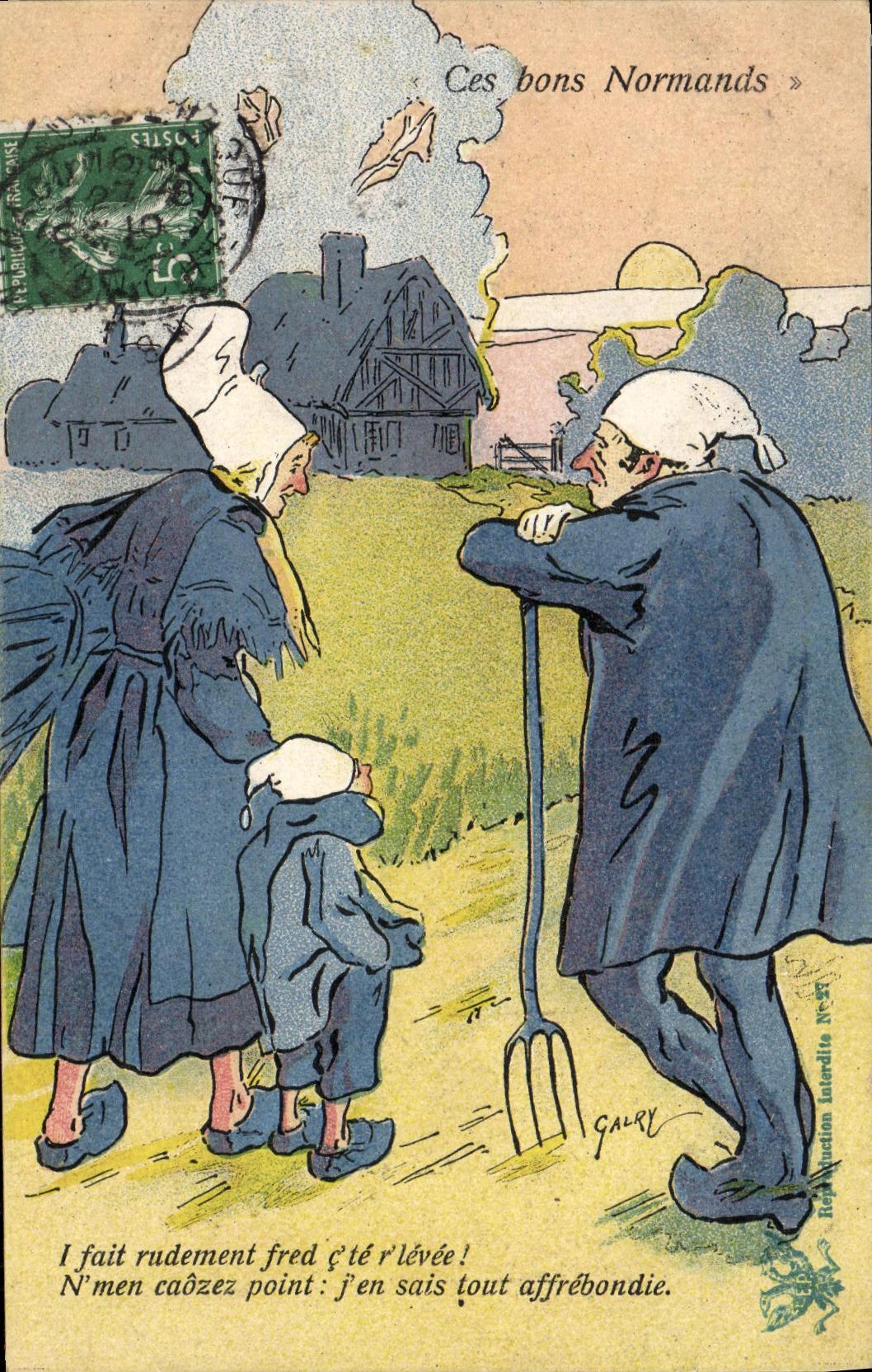 CPA Ces bons Normands Folklore 