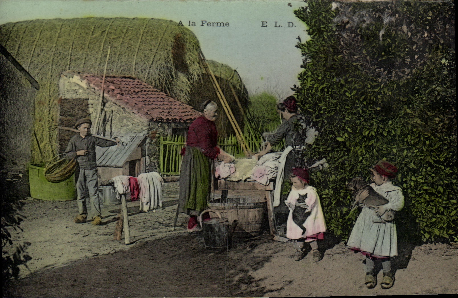 VINTAGE POSTCARD With Firm the Peasants