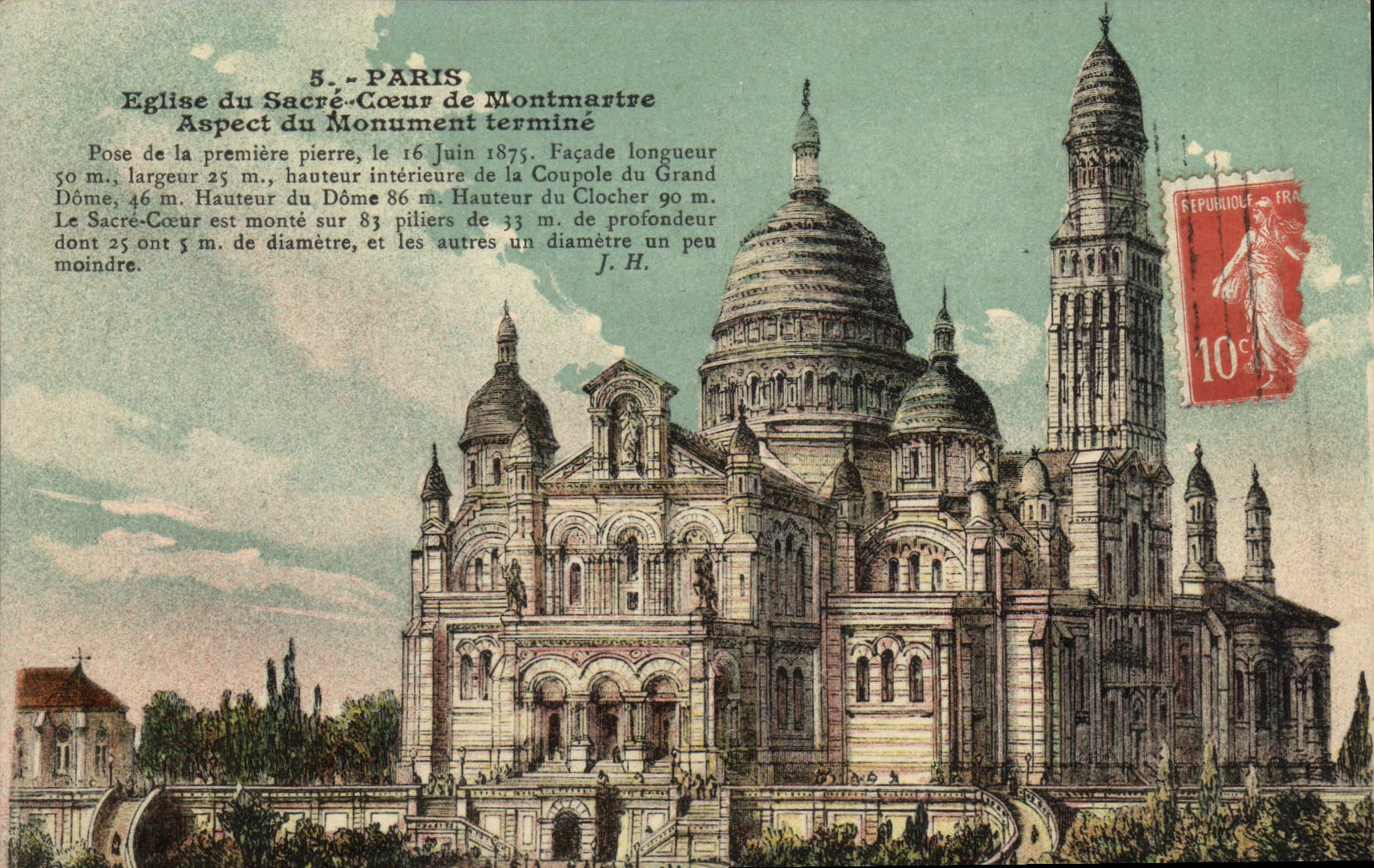 CPA Paris Eglise du Sacre Coeur de Montmartre Aspect du Monument Termine