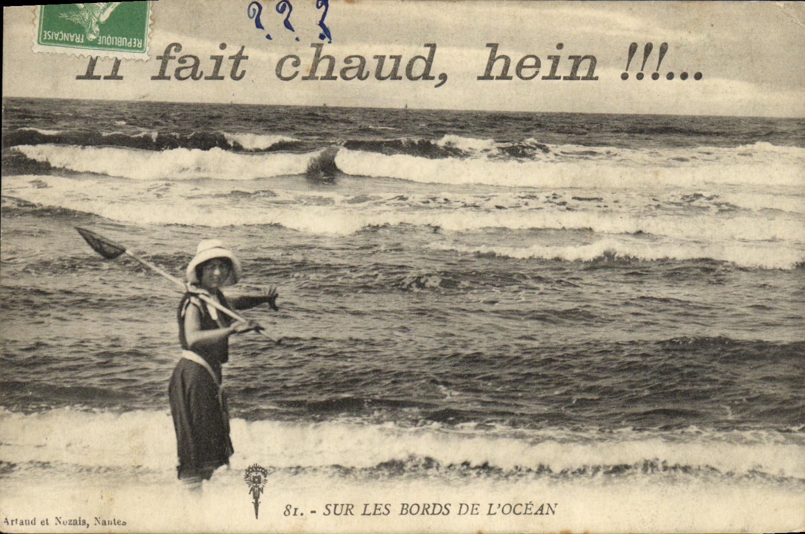 CPA Sur les Bords de L Ocean Femme pecheuse de crevettes 