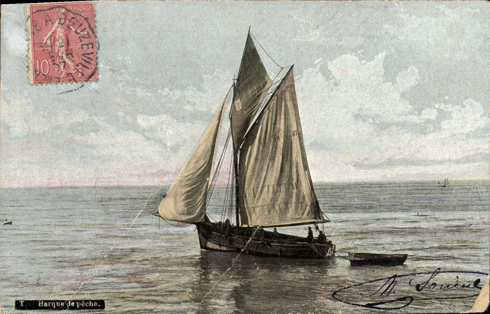 CPA Barque de peche Bateau