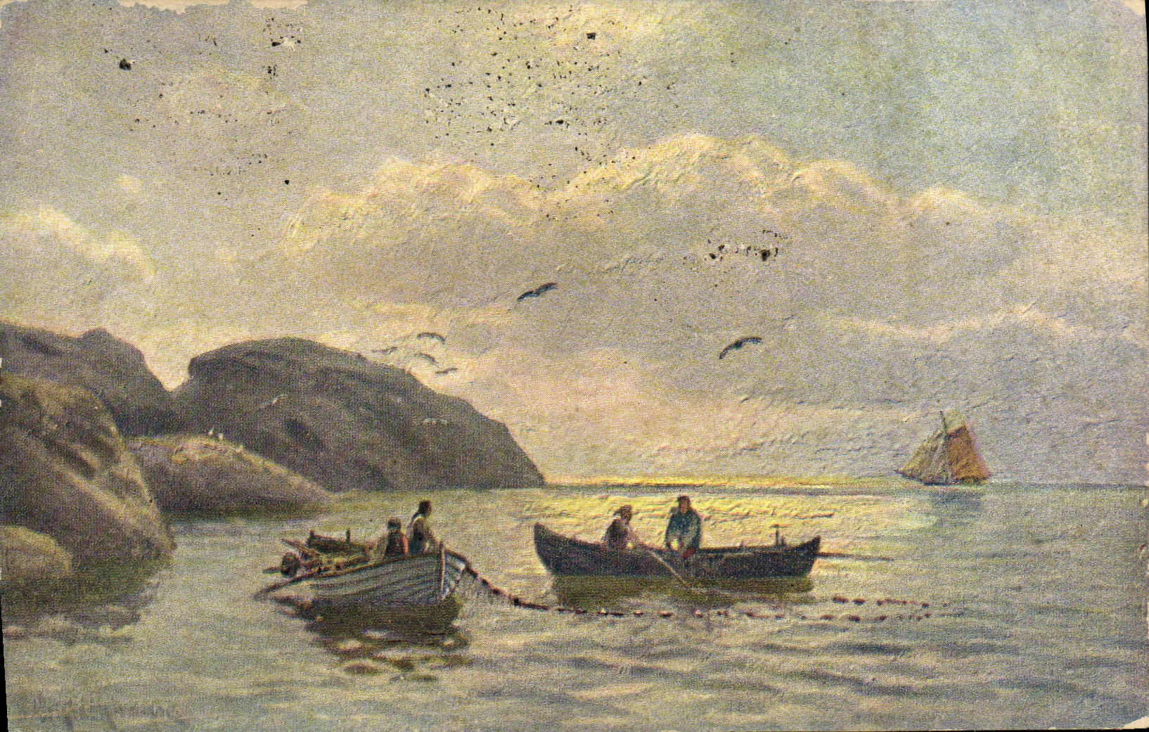 CPA Barques de peche 