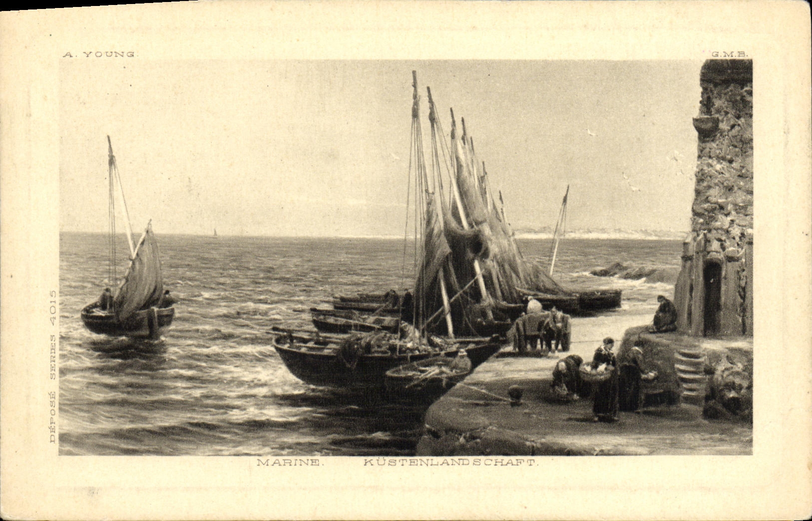 CPA Marine Kustenlandschaft Bateaux de peche 