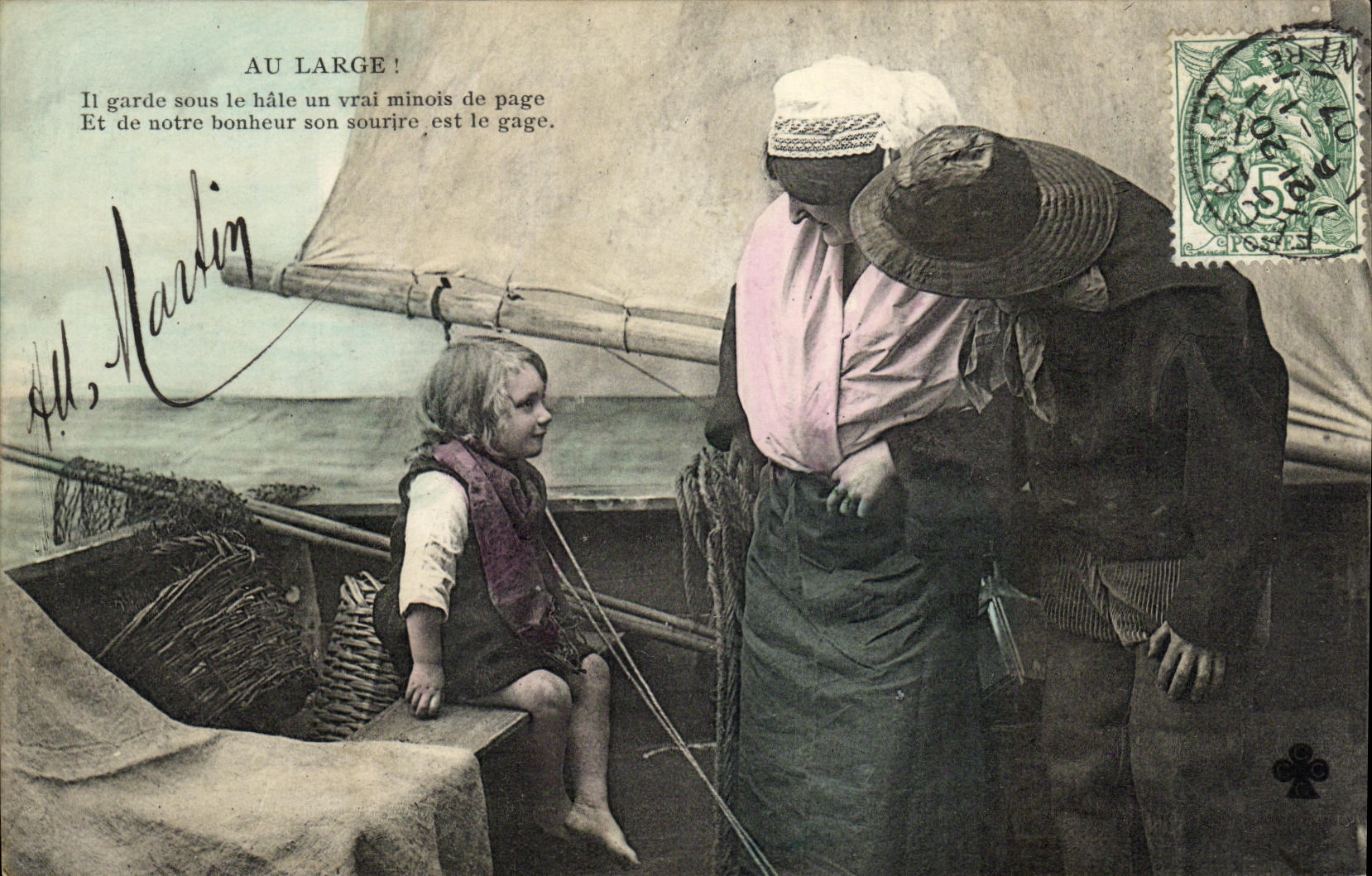 CPA Au Large Pecheur Enfant