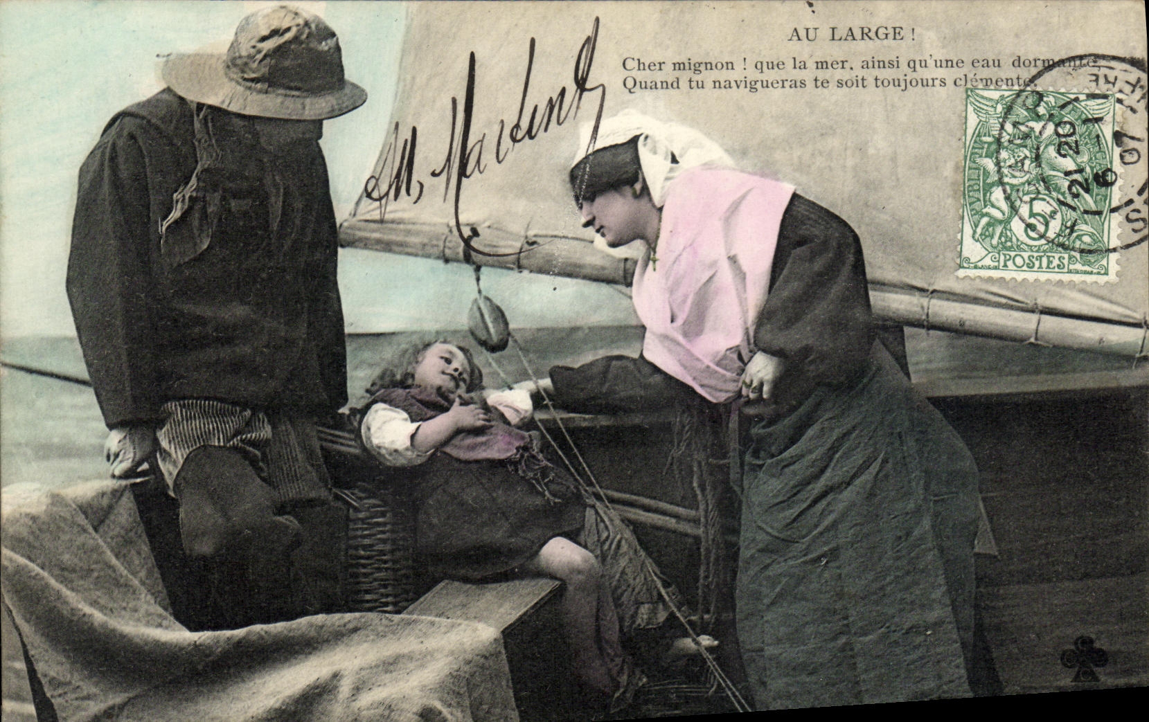 CPA Au Large pecheur Enfant