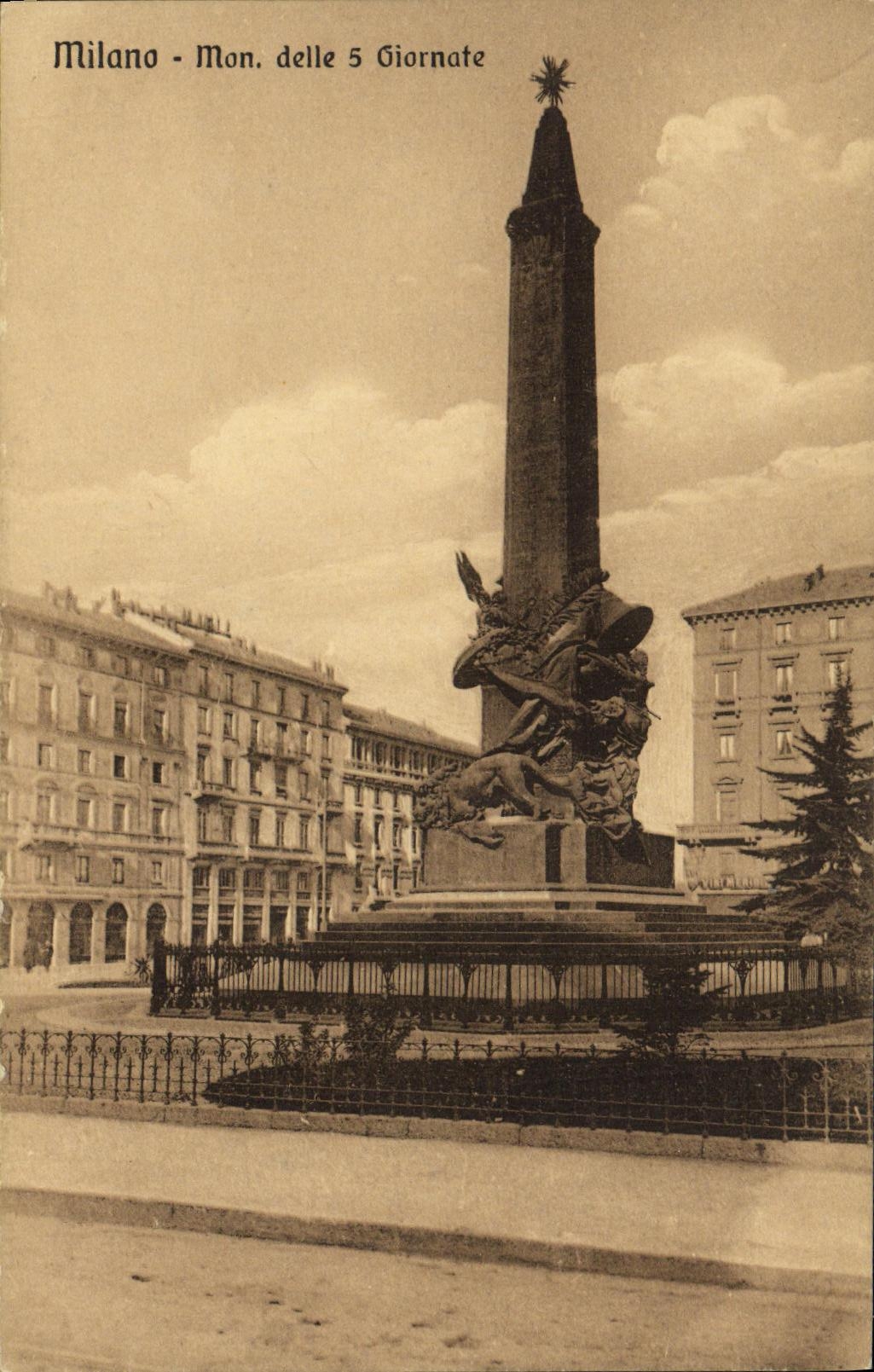 VINTAGE POSTCARD Milano My delle 5 giornate