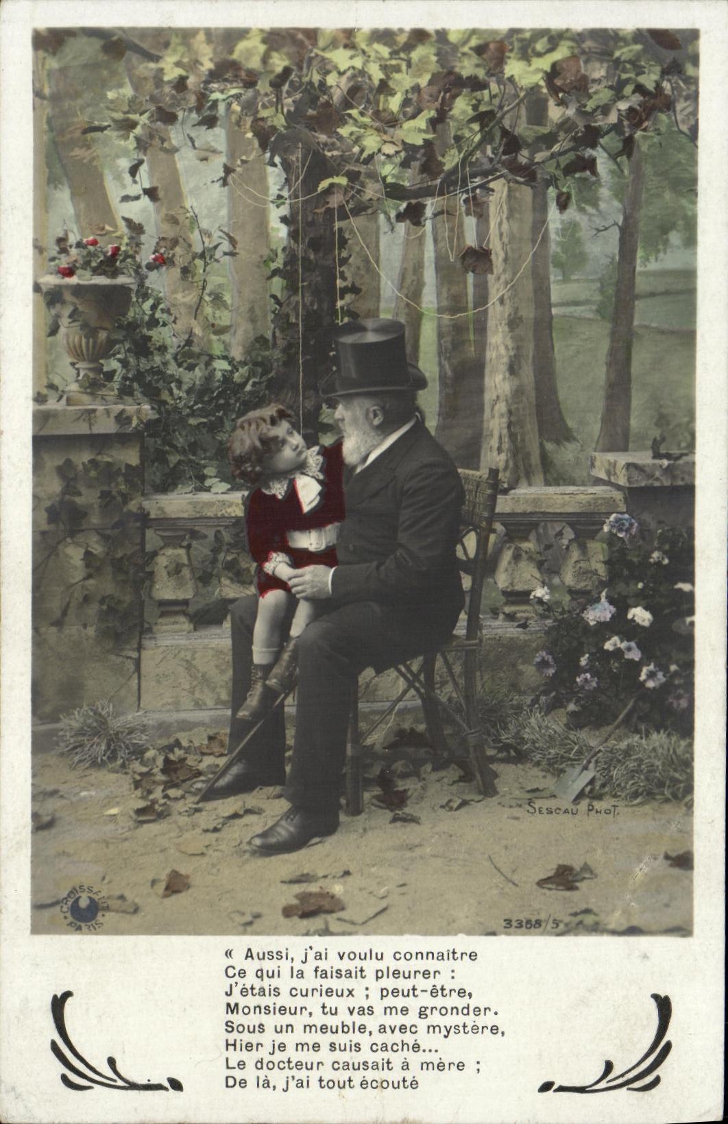 VINTAGE POSTCARD Fantasy Child Old man