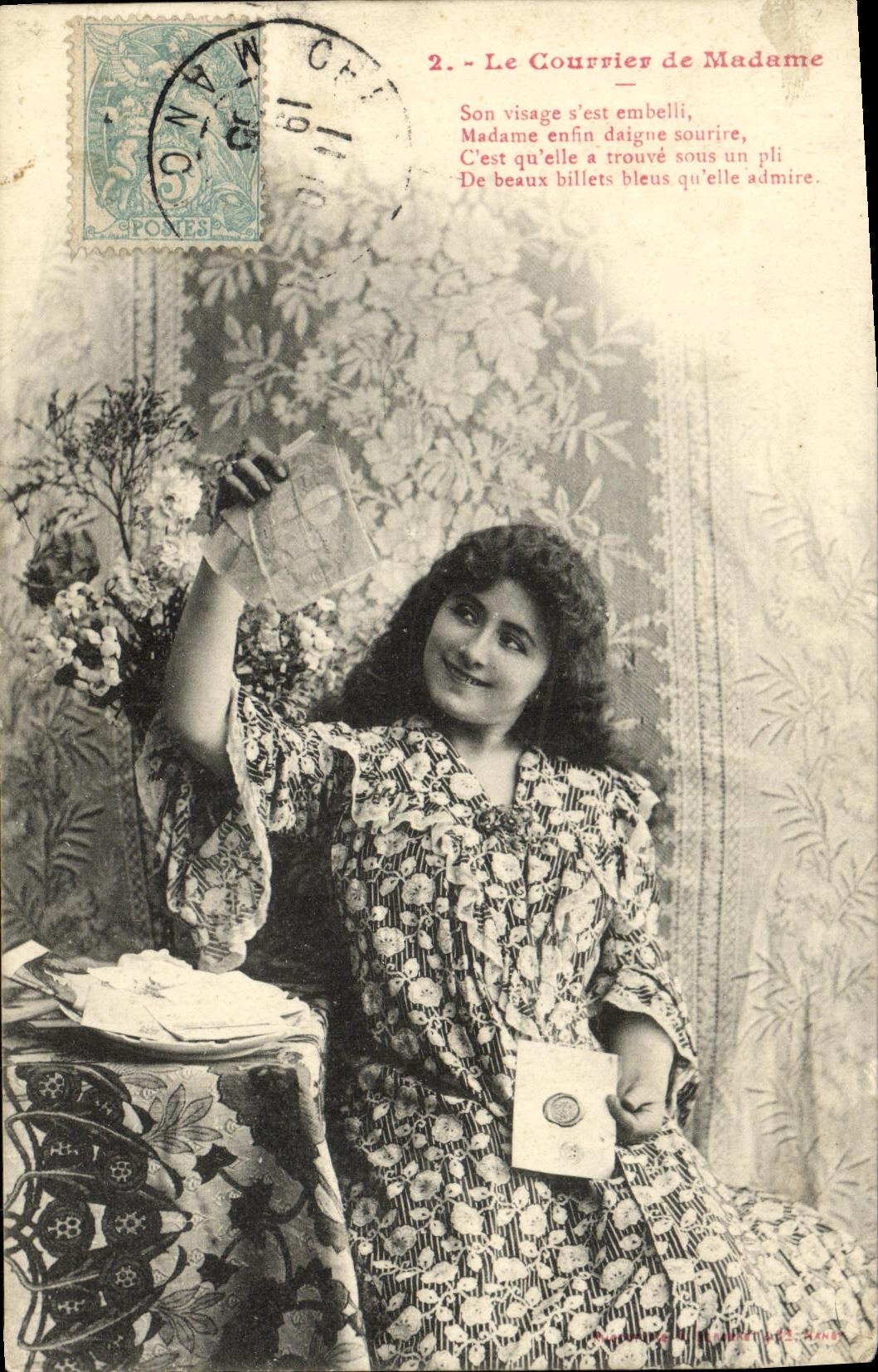 CPA Fantaisie Femme le courrier de Madame 