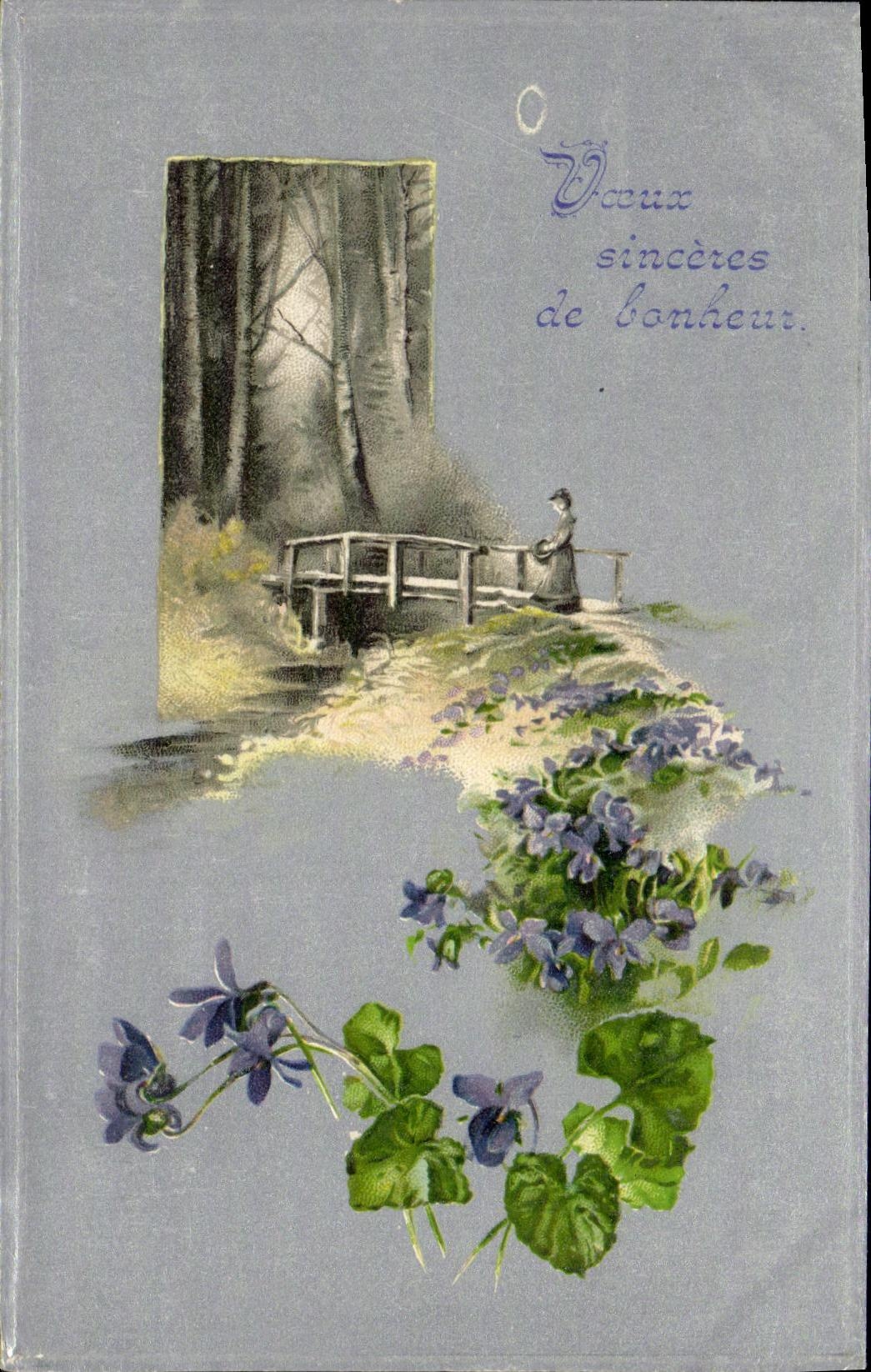 CPA Voeux Sinceres de bonheur 