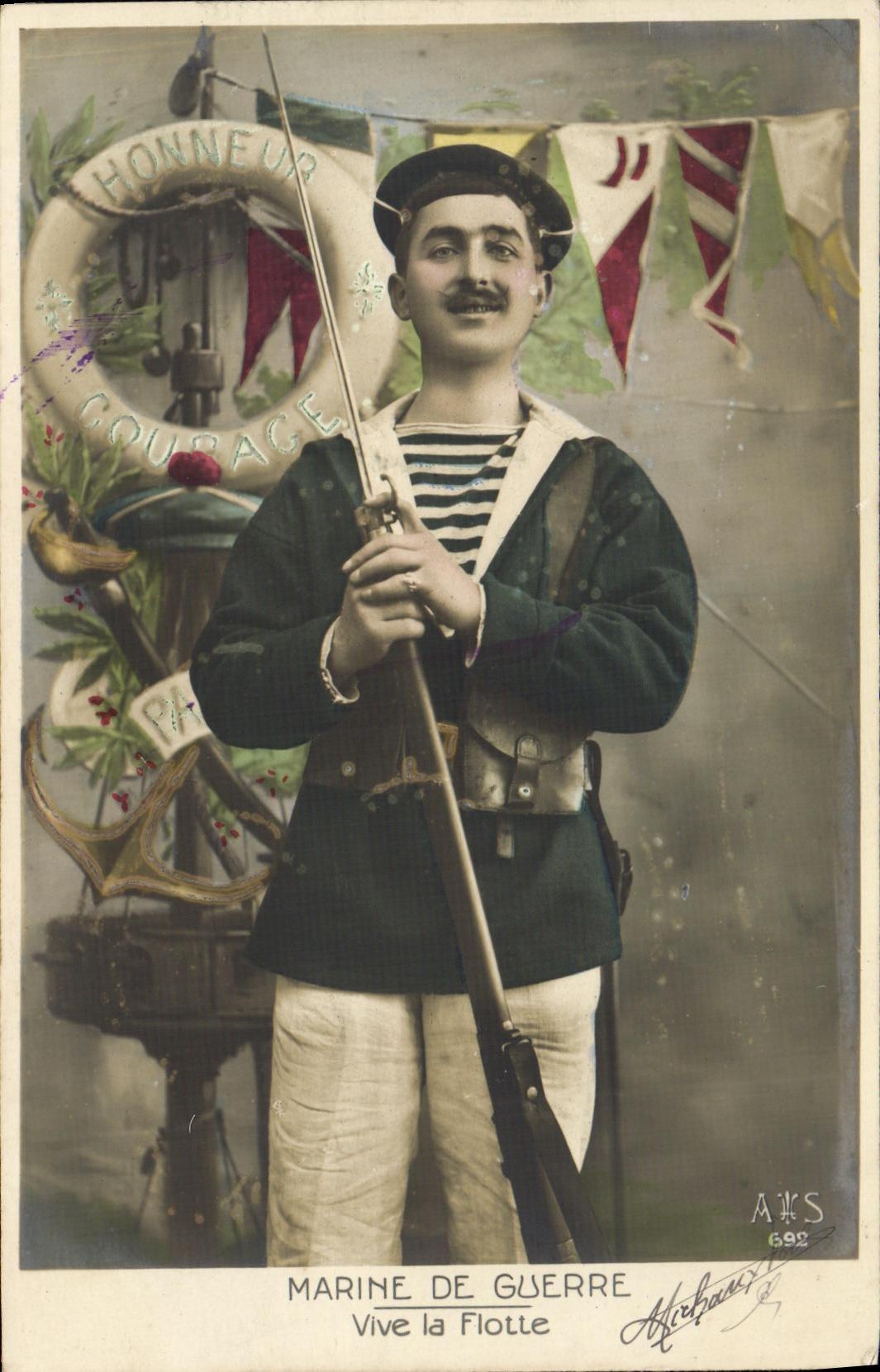 CPA Marine De Guerre Vive la Flotte Militaria