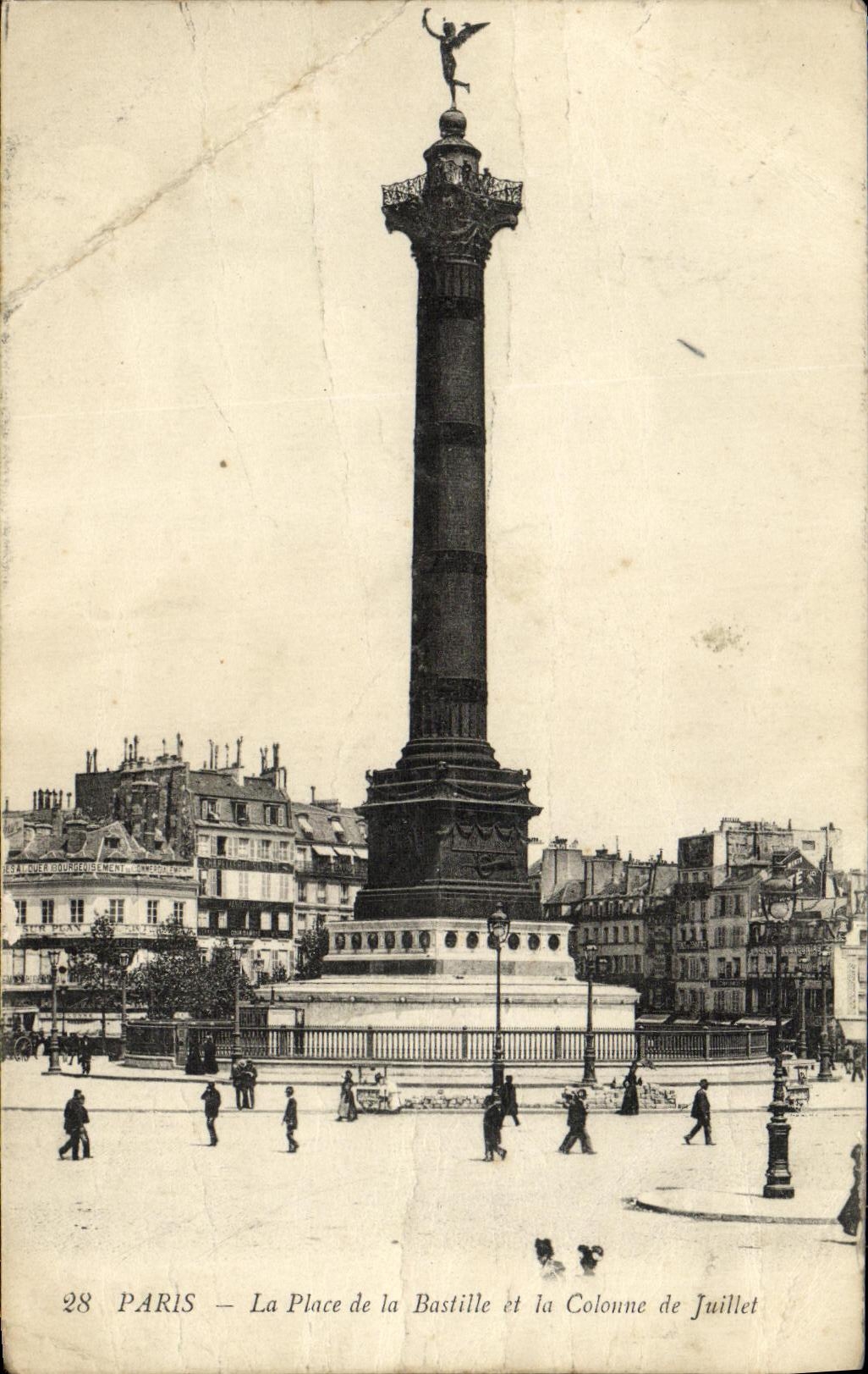 CPA Paris La Place de la Bastille et La Colonne De Juillet