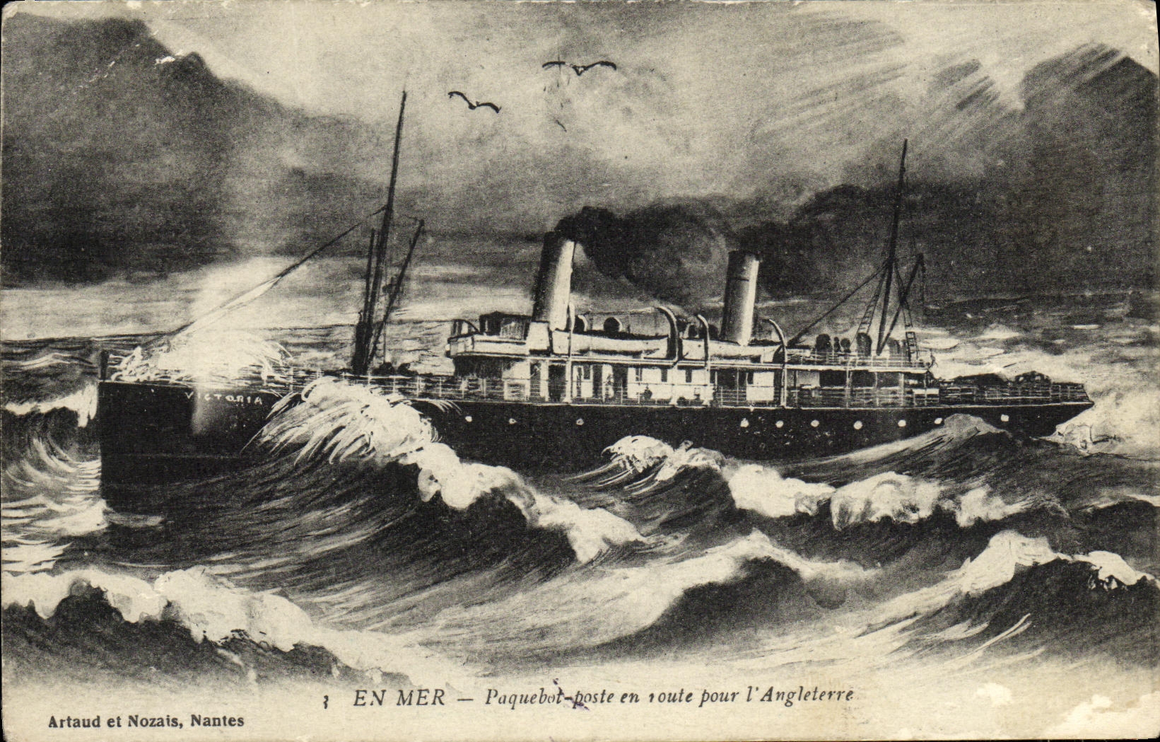 Postes de Paquebot de la POSTAL de la VENDIMIA en la manera para L Inglaterra