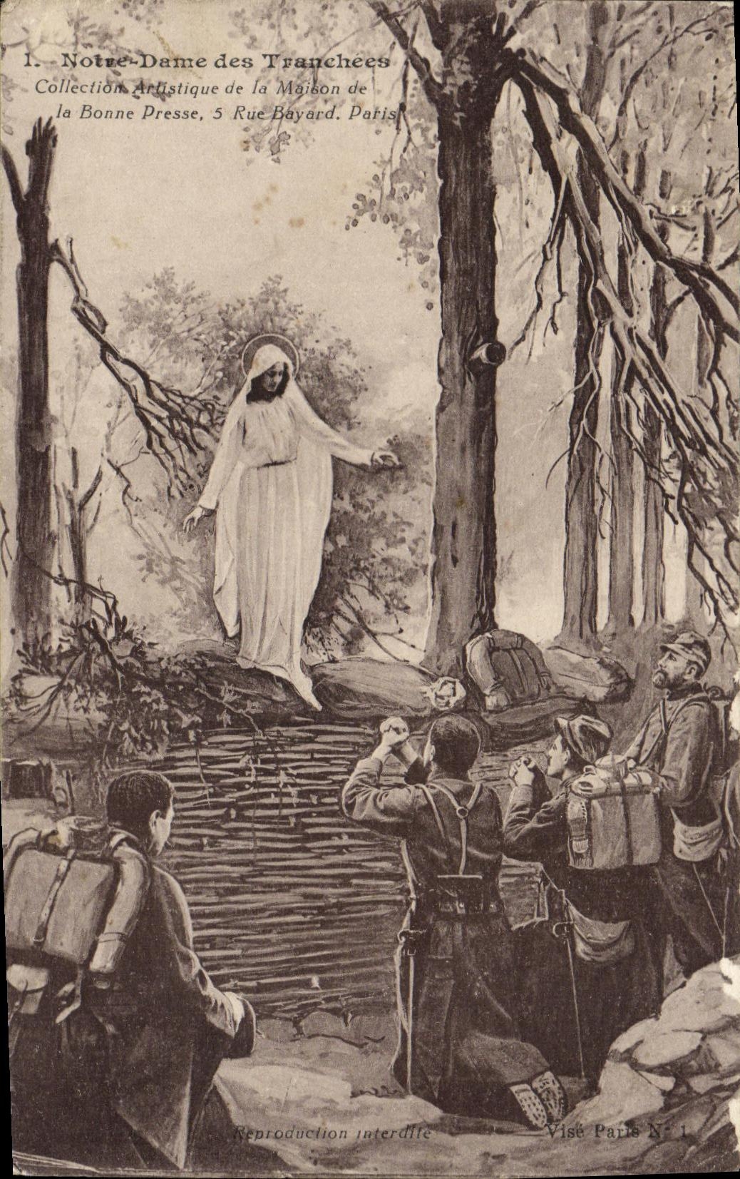 VINTAGE POSTCARD Notre Dame Of Distinct Militaria