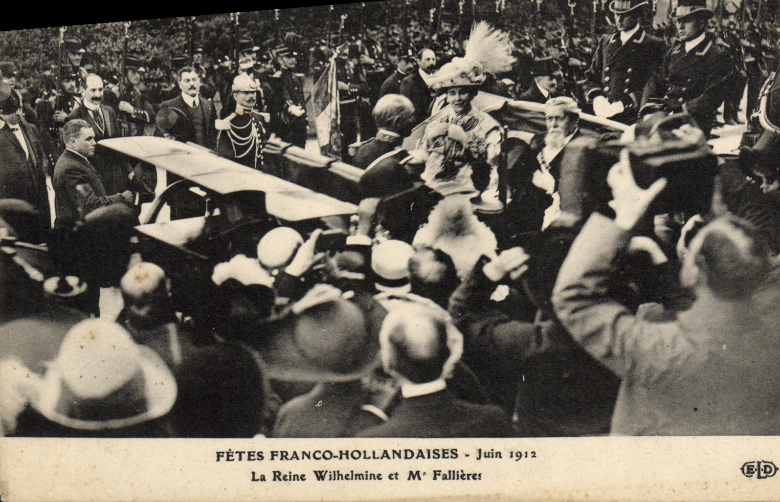 CPA Fetes Franco Hollandaises Juin 1912 La reine Wilhelmine et Mr Fallieres