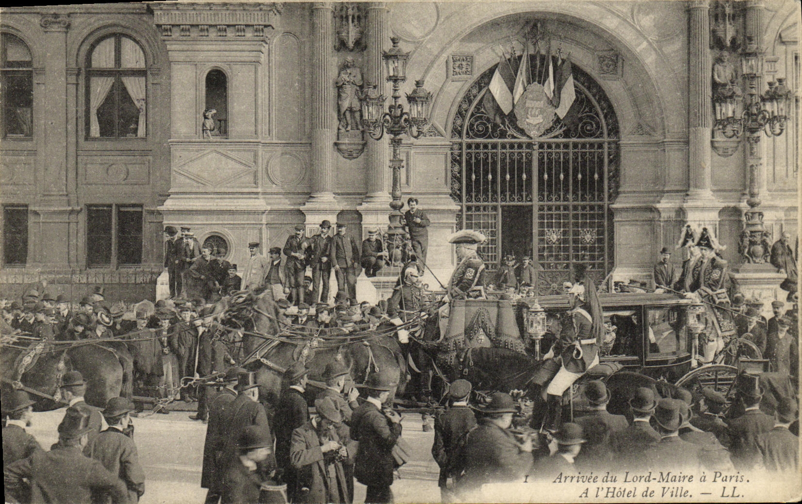 CPA Paris Arrivee du Lord Marie a L Hotel de Ville
