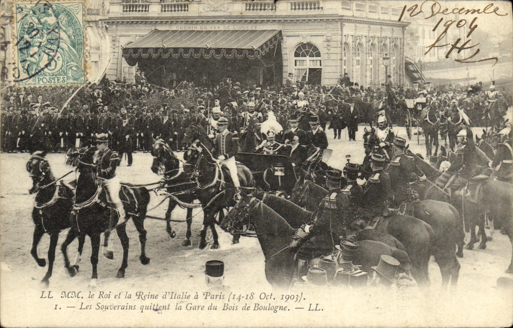 VINTAGE POSTCARD Paris the Sovereigns D Italy Parks Bois de Boulogne