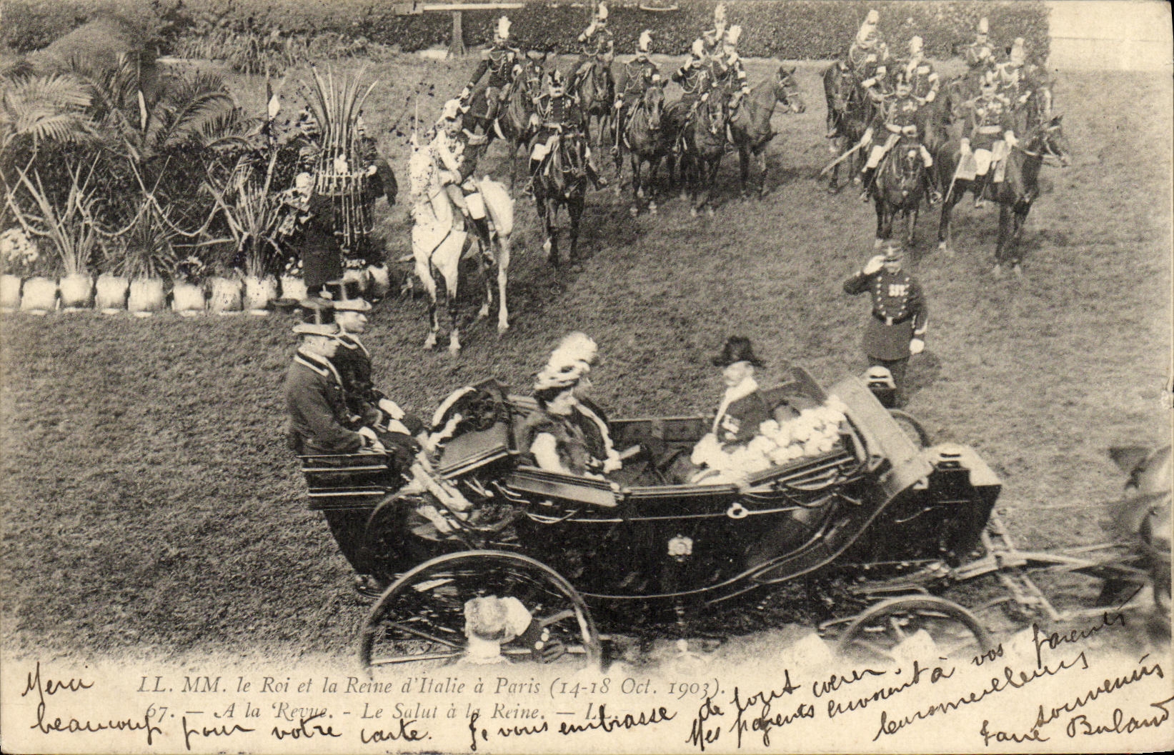 CPA Paris Les Souverains D Italie Le salut a la reine