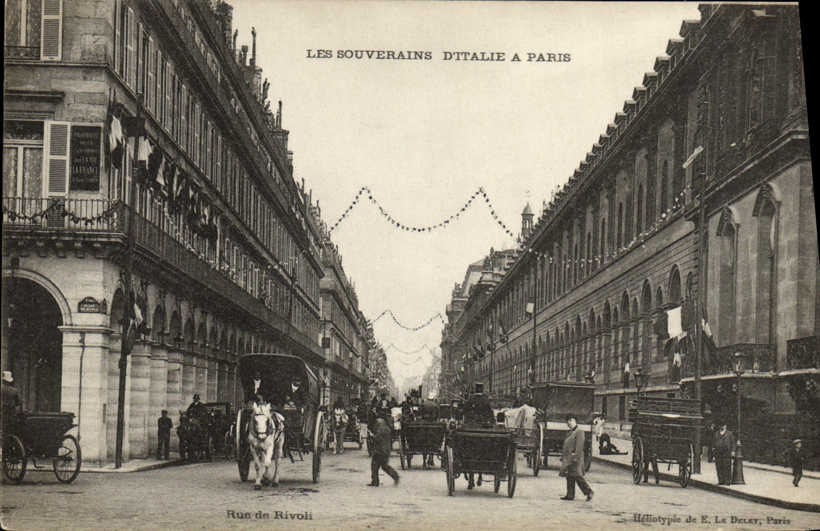 VINTAGE POSTCARD Paris the Sovereigns D Italy Street of Rivoli