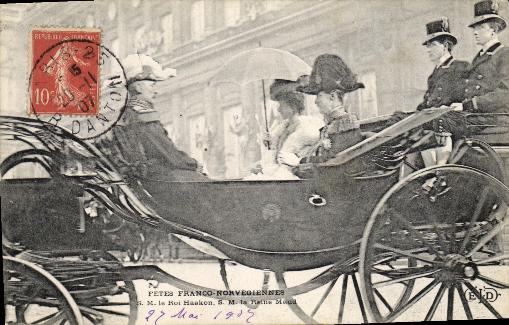 VINTAGE POSTCARD Paris Reception Of King De Norvege has Paris Haakon