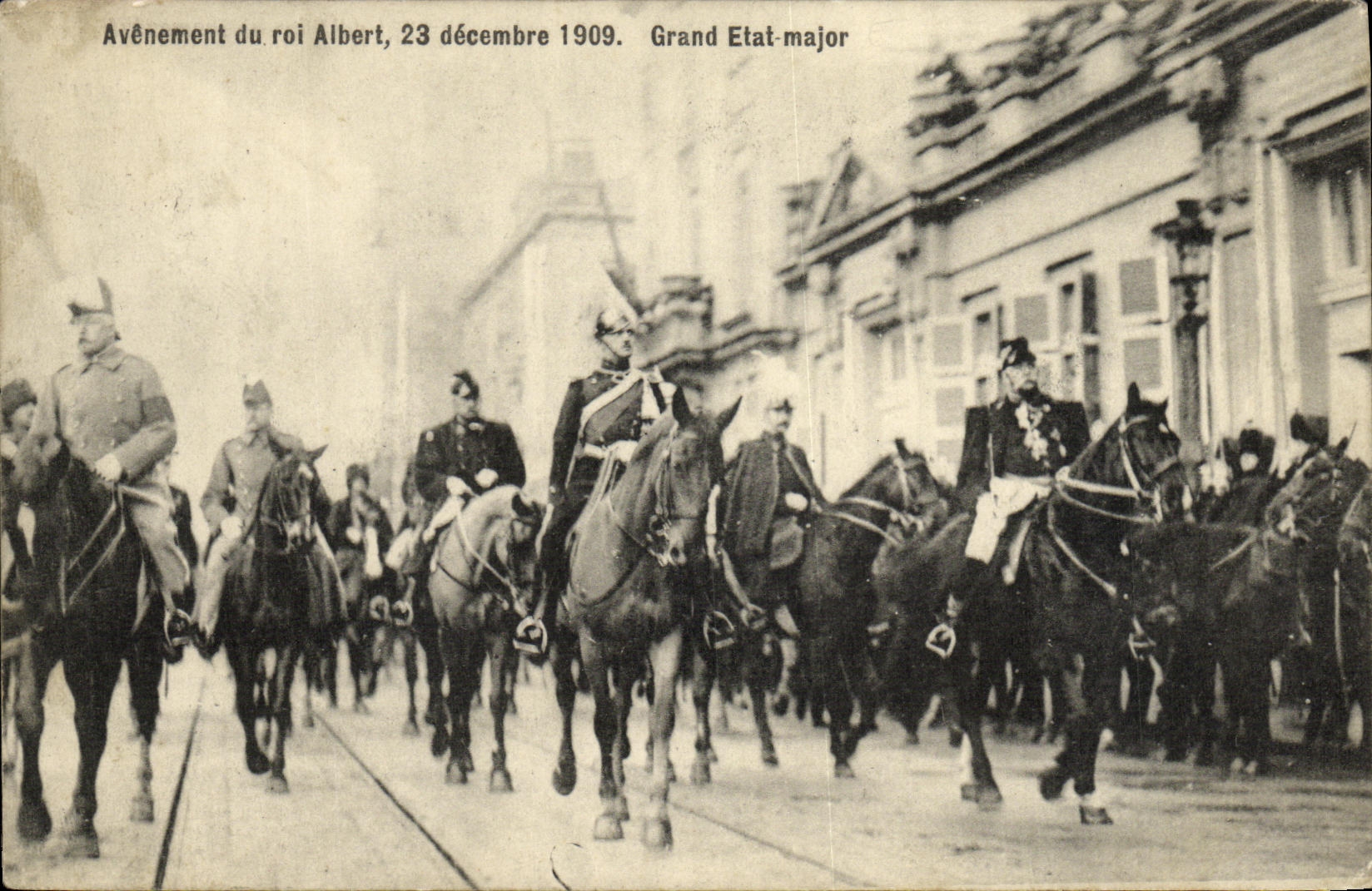CPA Avenement du Roi Albert 23 decembre 1909 Grand Etat major Militaria 