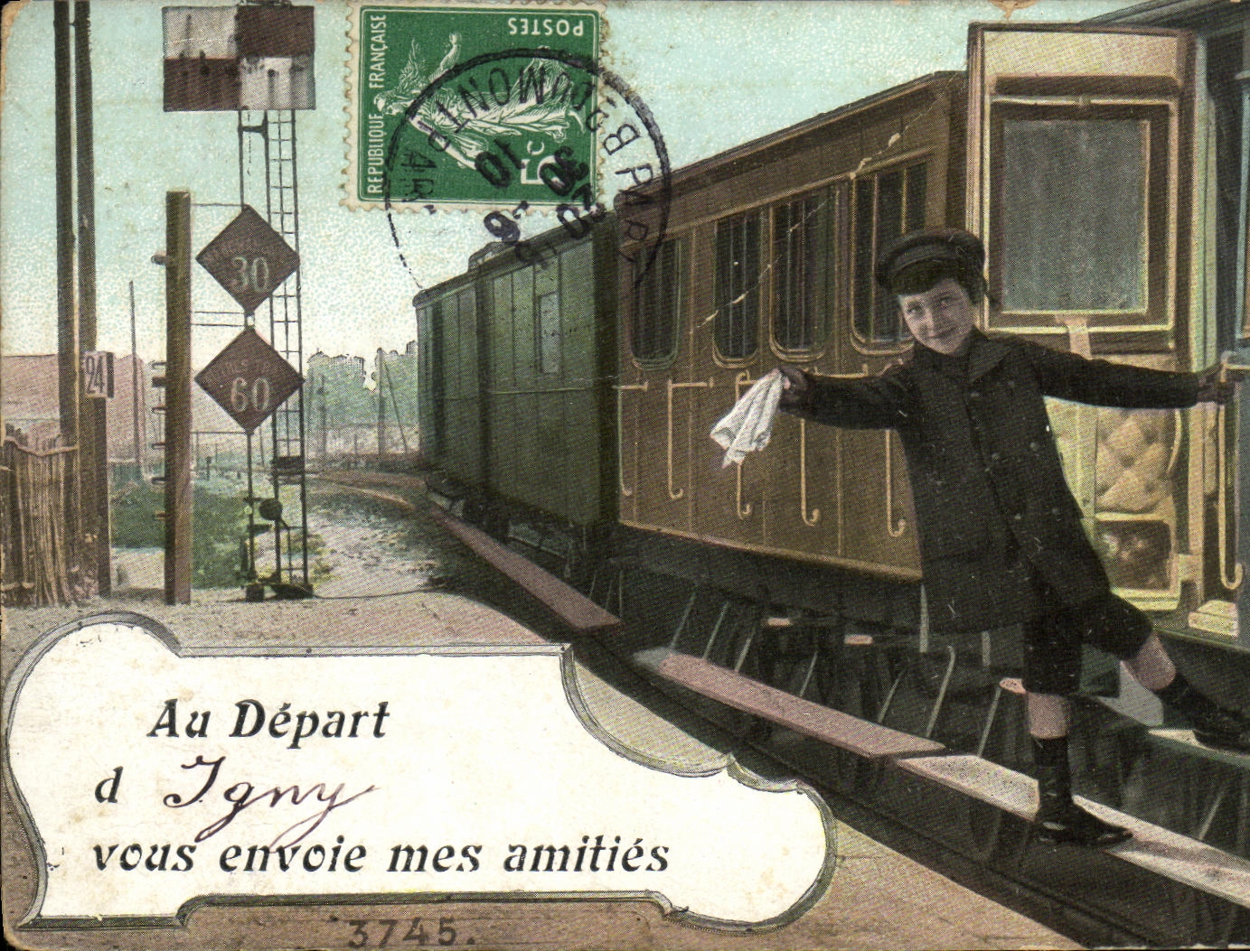 CPA Au depart d Igny 