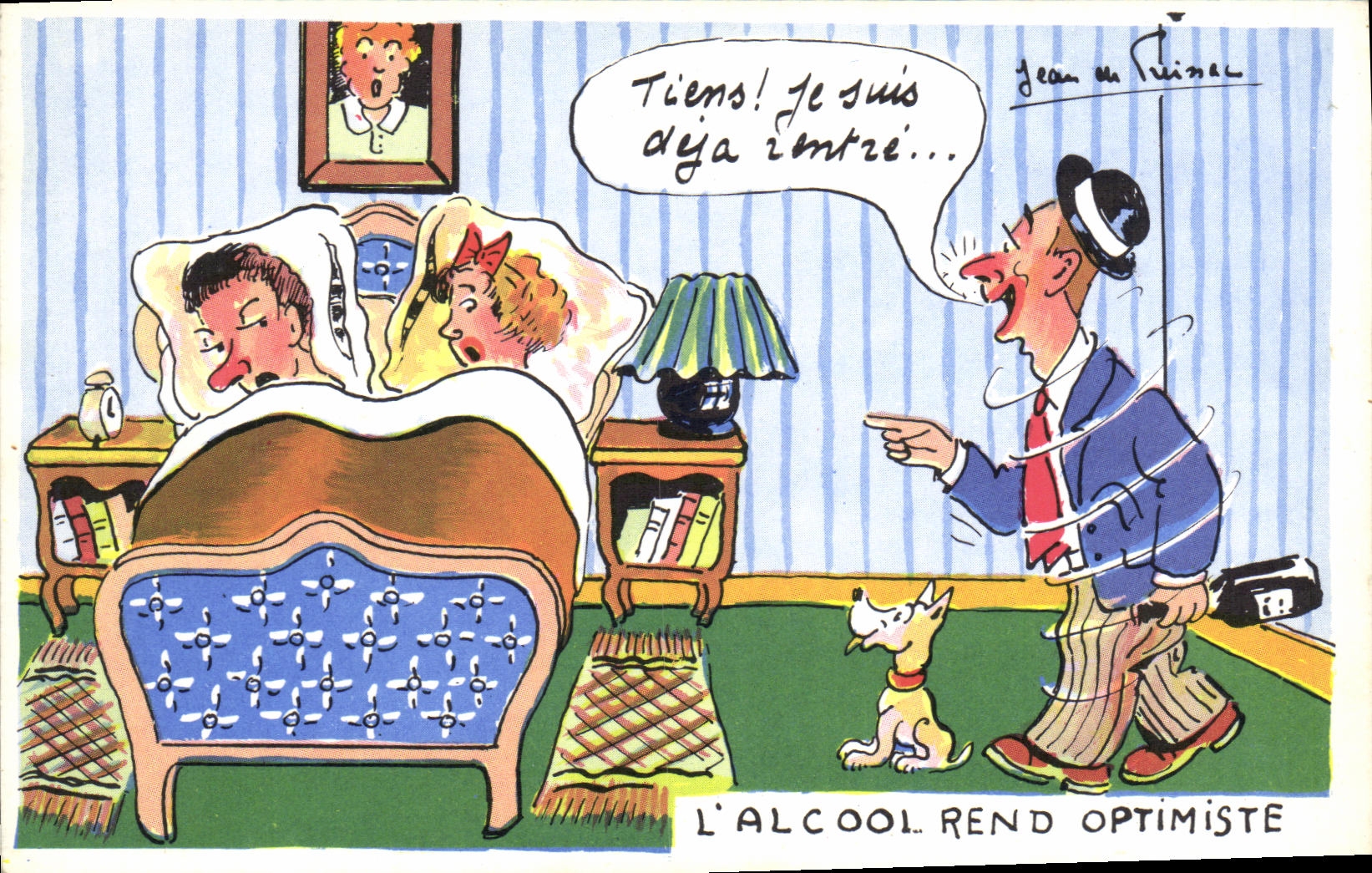 VINTAGE POSTCARD Fantaisie Humor L acool makes optimistic