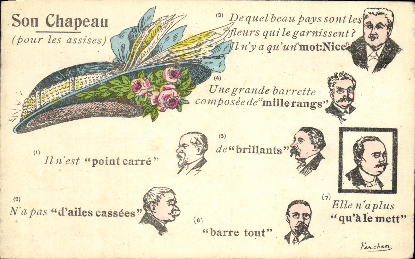 VINTAGE POSTCARD Fantasy Hat for bases