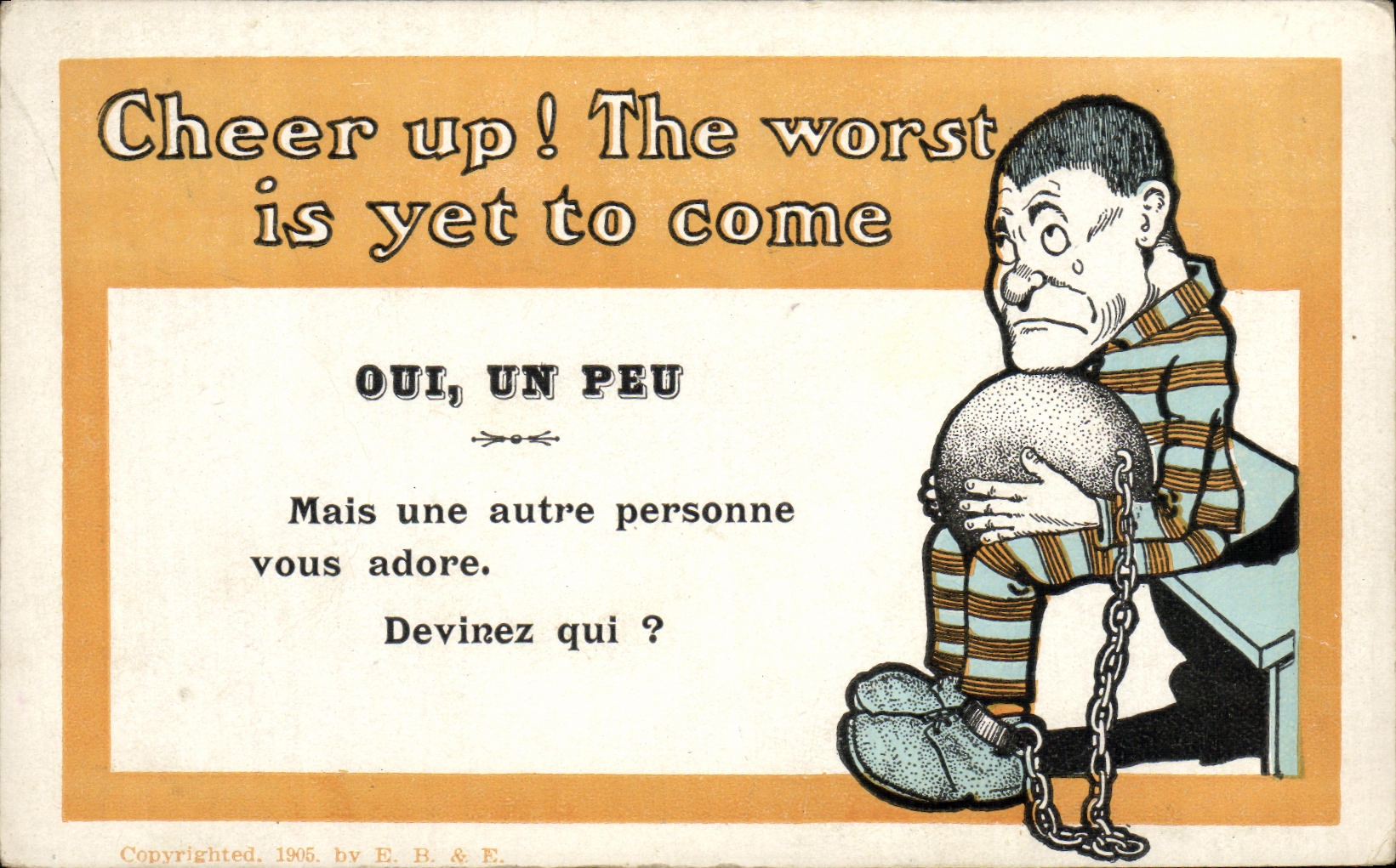 VINTAGE POSTCARD Fantasy Captive Humor Prison