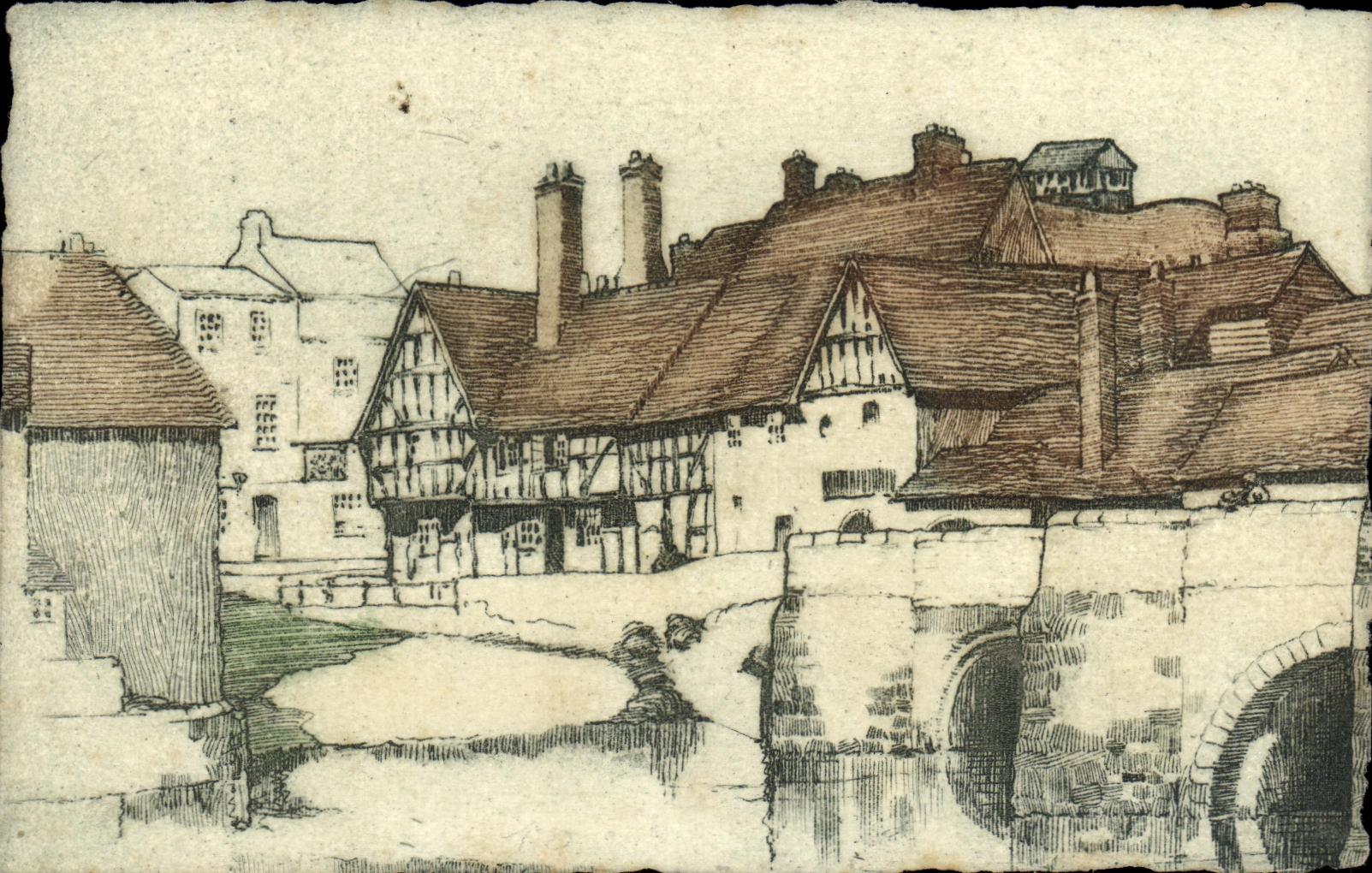 VINTAGE POSTCARD Houses of village