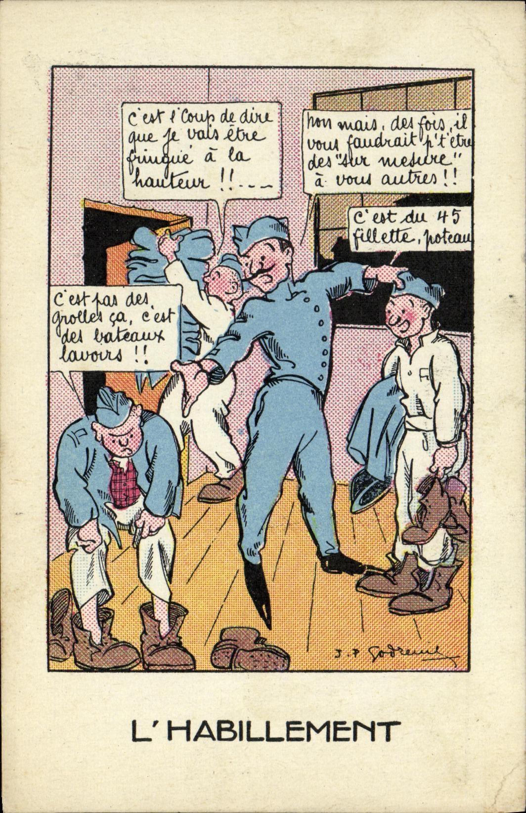 VINTAGE POSTCARD L Militaria clothing