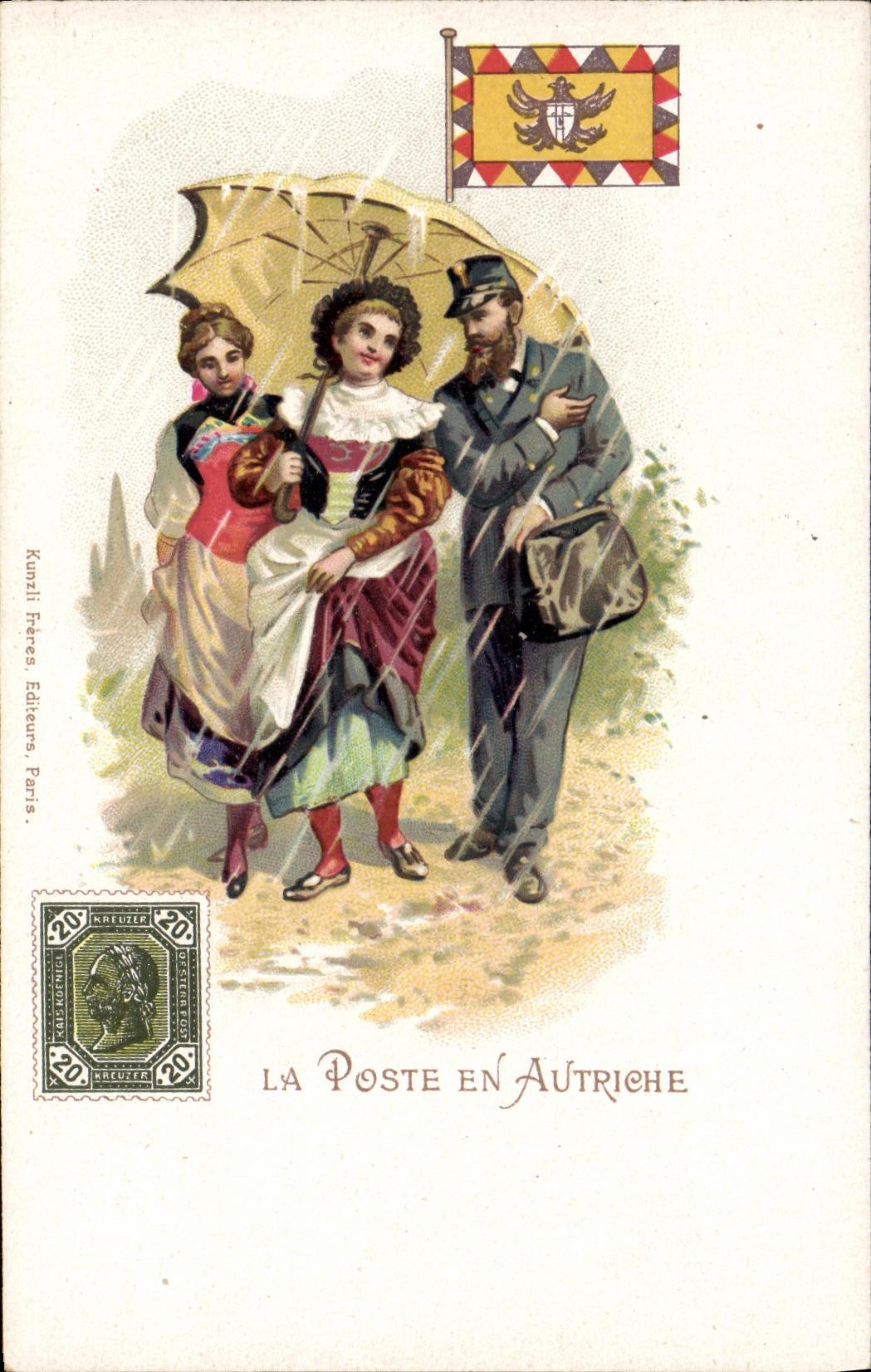 CPA La poste en Autriche Postier