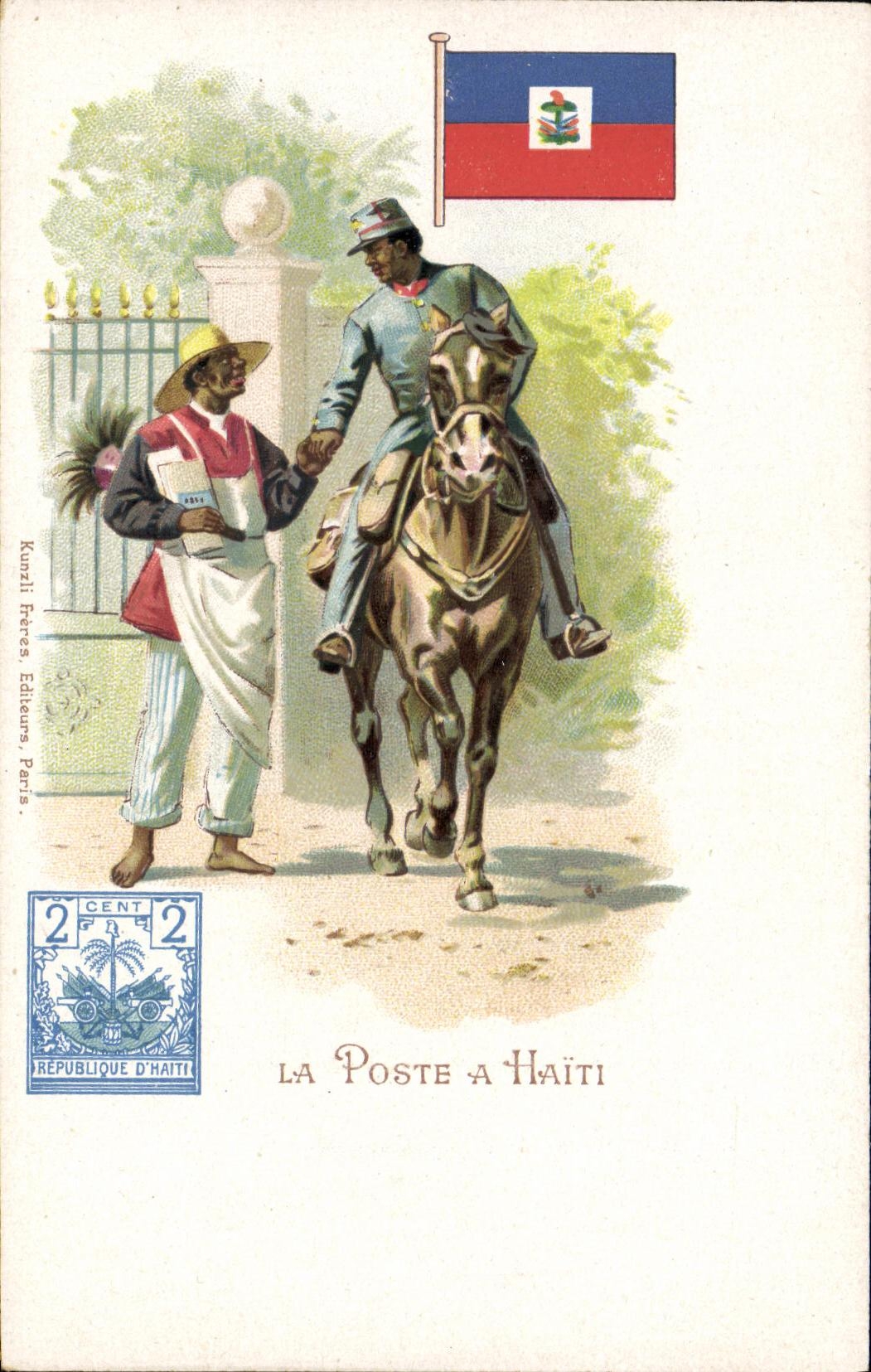 VINTAGE POSTCARD the post office has Haiti Cheval