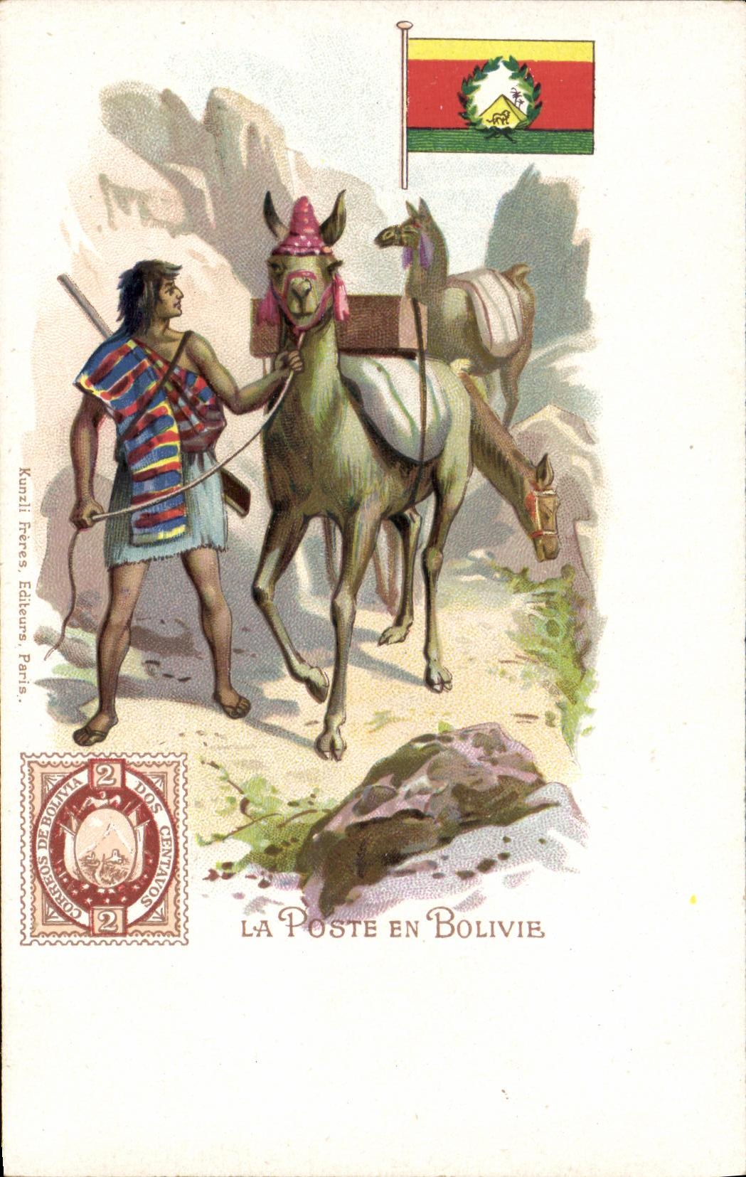 CPA La poste en Bolivie Lama