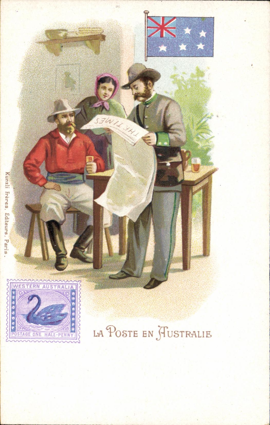CPA La poste en Australie Cygne