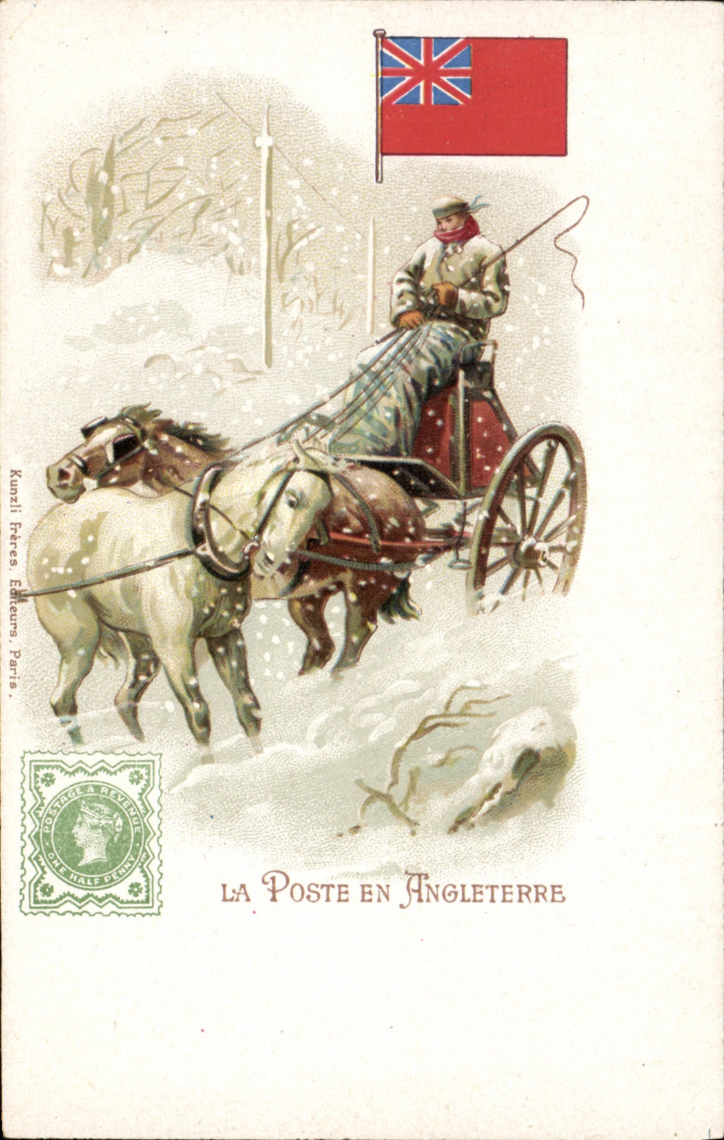 CPA La poste en Angleterre Chevaux