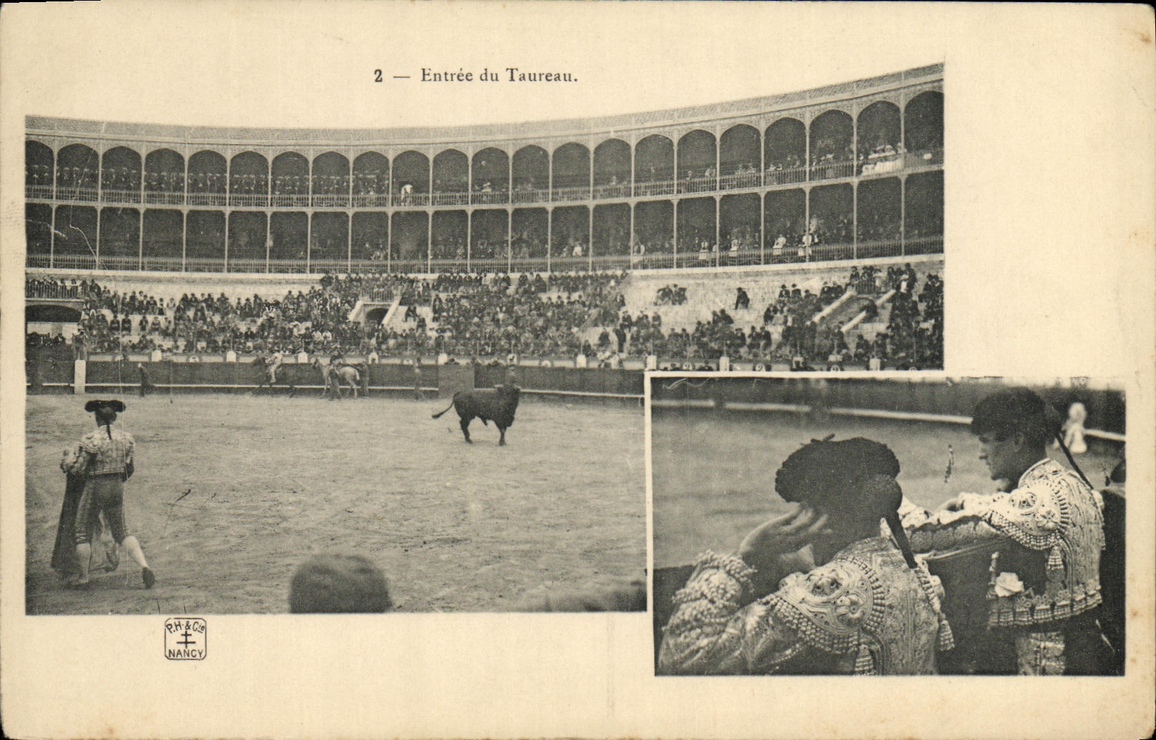 CPA Corrida Taureau Toro Entree du taureau