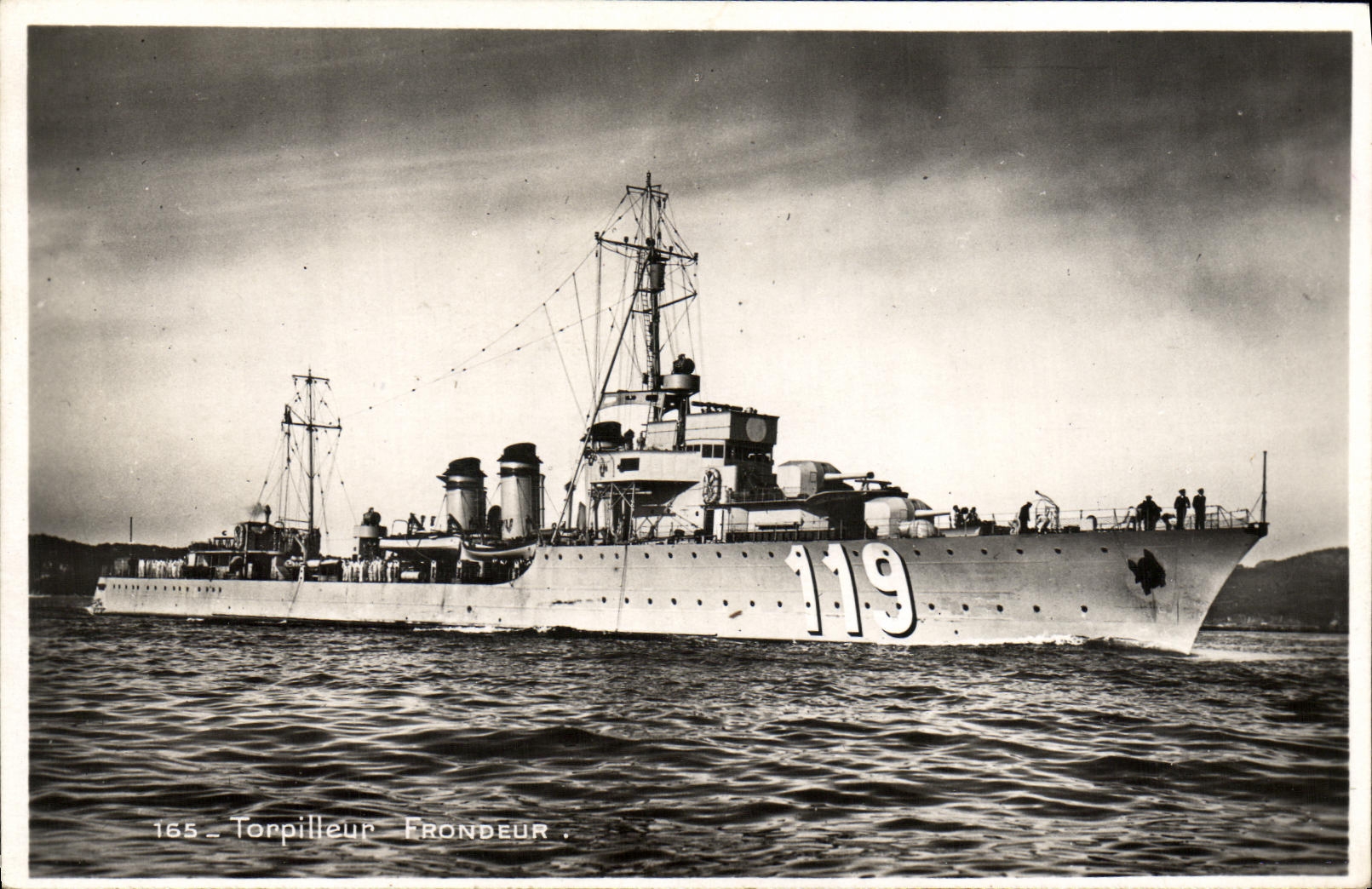 VINTAGE POSTCARD Critical Destroyer Boat