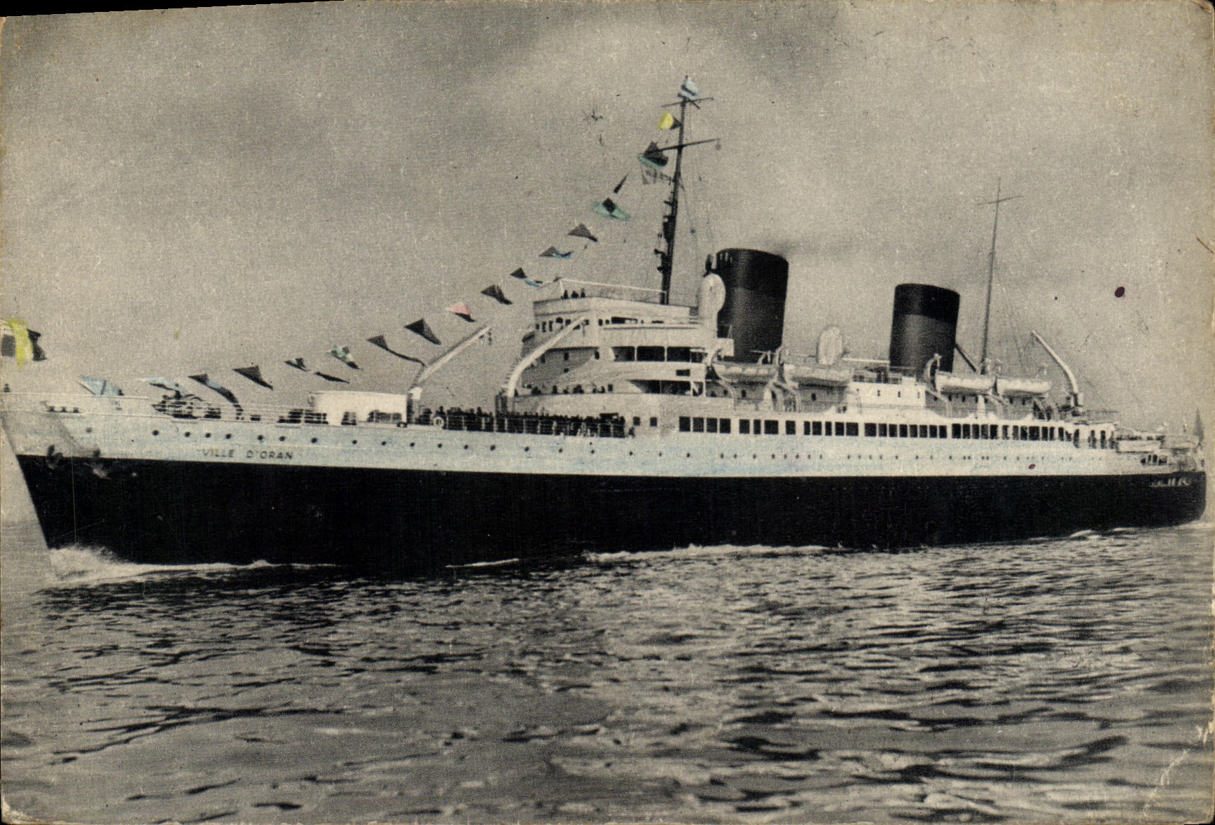 VINTAGE POSTCARD General Co Transatlantic French Line S City D Oran Lines of EMditerranee