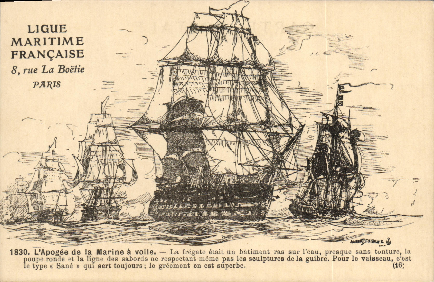 CPA Bateau Marien a voile Fregate 