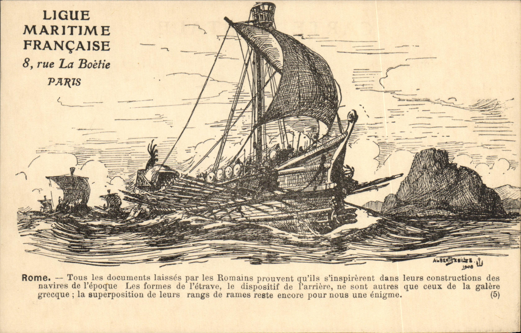 CPA Bateau Rome Trireme
