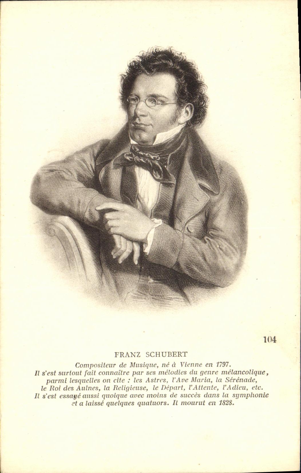 CPA Fantaisie Franz Schubert