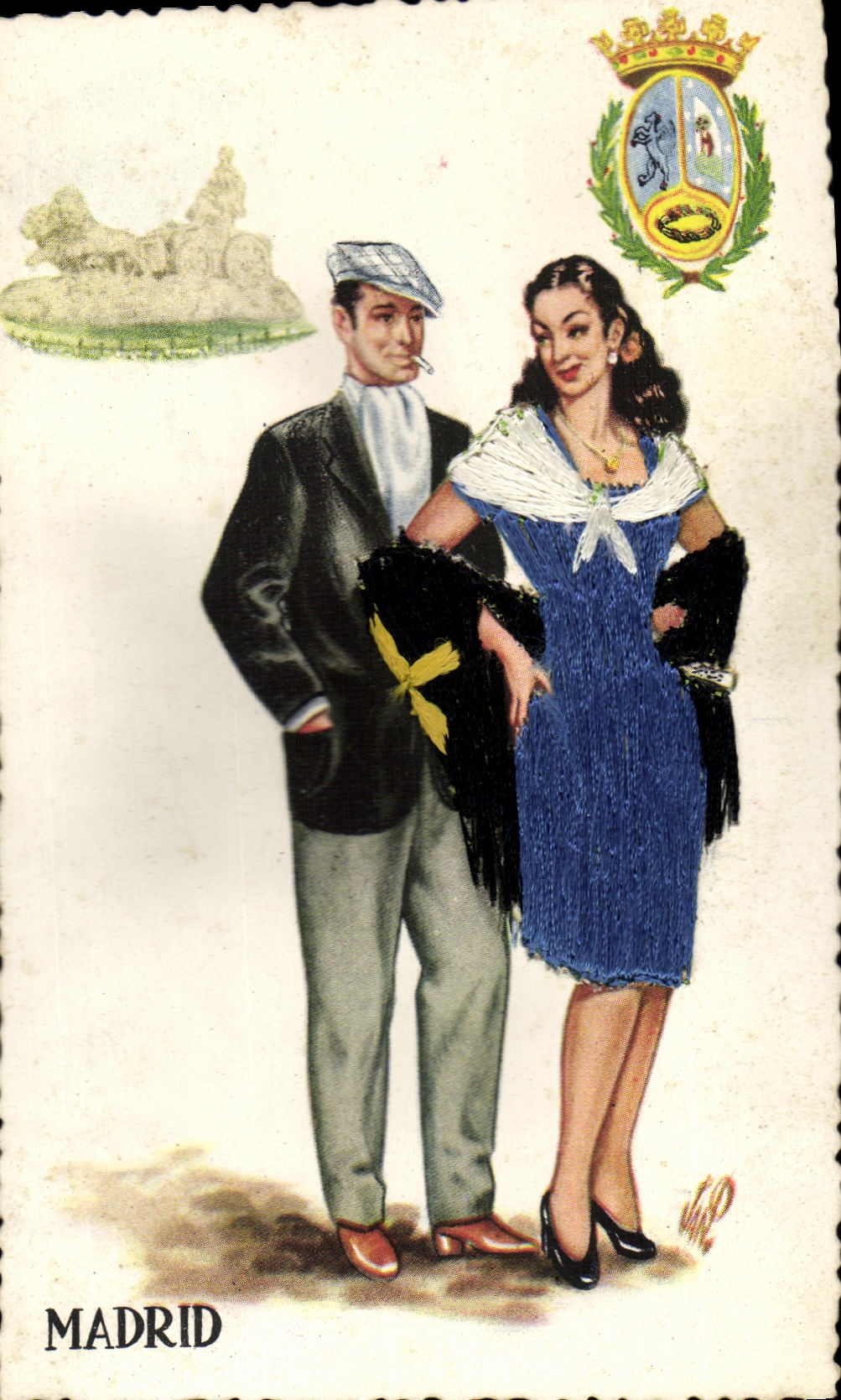 MODERN CARD Fantasy Spain Woman Madrid Folklore