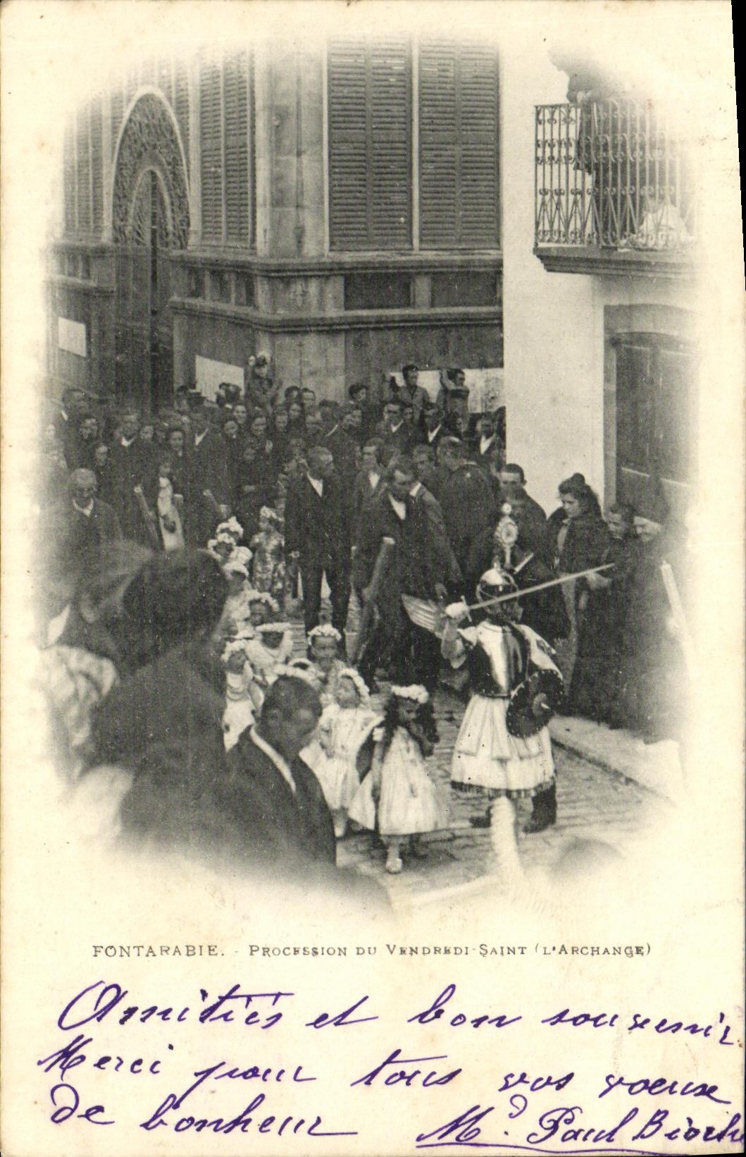 CPA Fontarabie Procession du Vendredi Saint L archange